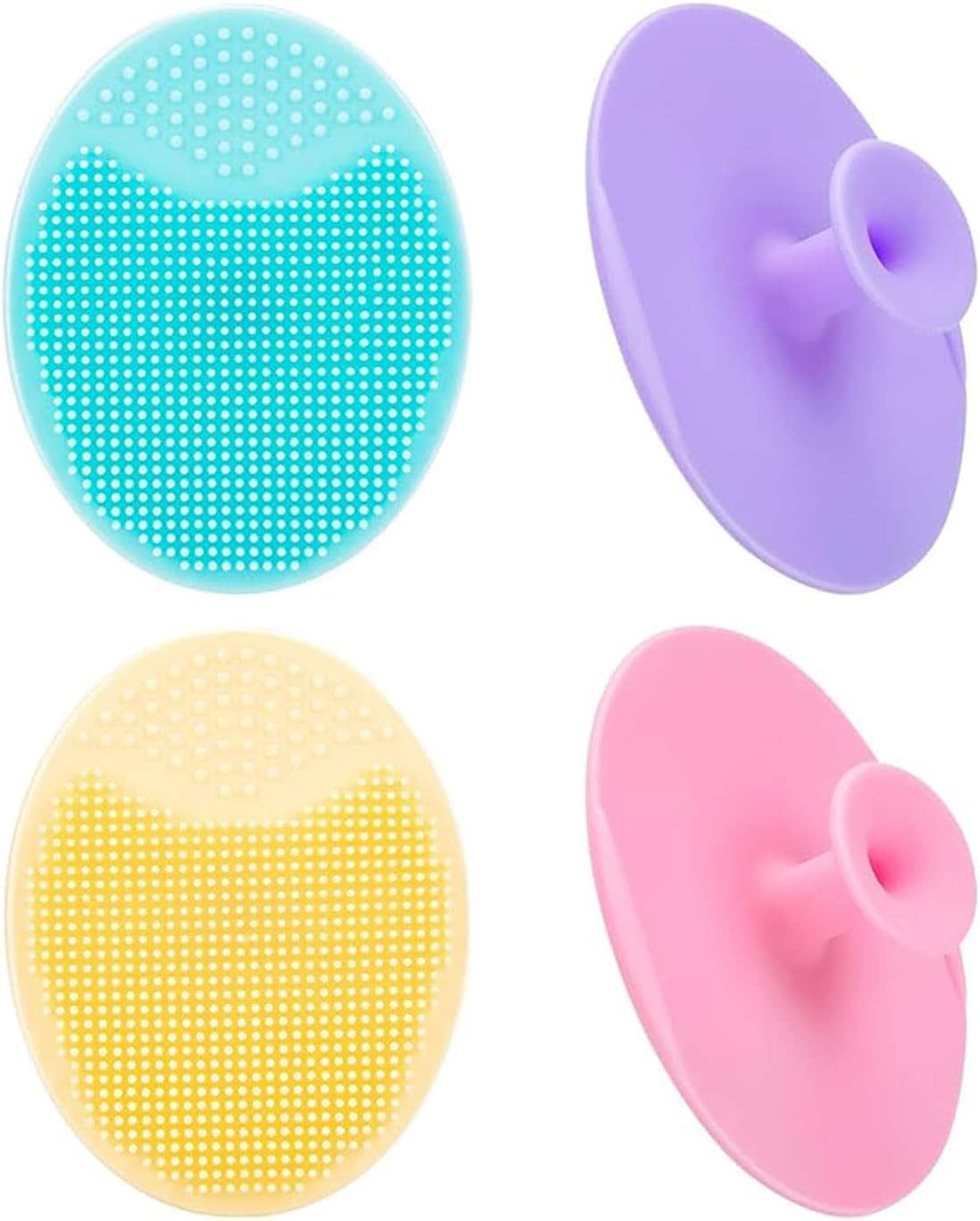 Suytvenxau 4 Pack Face Scrubber, Soft Silicone Facial Cleansing Brush, Gentle Exfoliator and Cradle Cap Brush, Anti-Slip Silicone Face Scrubber for Deep Cleaning and Blackhead Removal image number 5