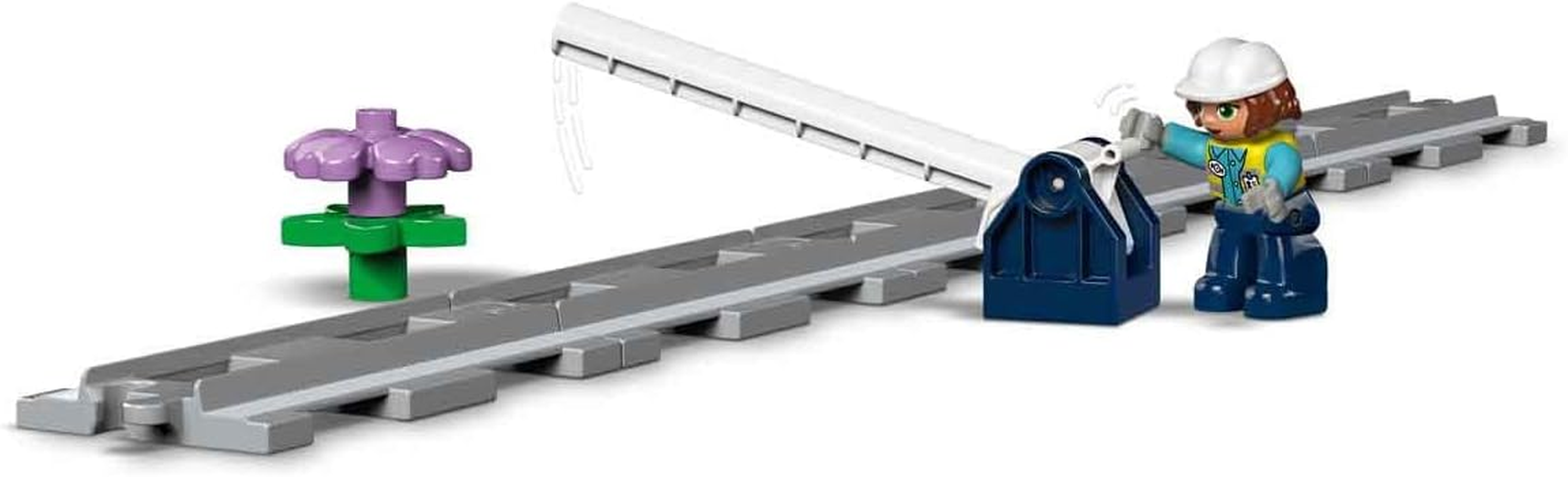 LEGO DUPLO Train Bridge and Tracks Expansion Set, Montessori Toy for Toddlers, Building Blocks Playset, Educational Kids' & Baby Toy for 2+ Year Old Boys & Girls, Develops Fine Motor Skills 10426 image number 4