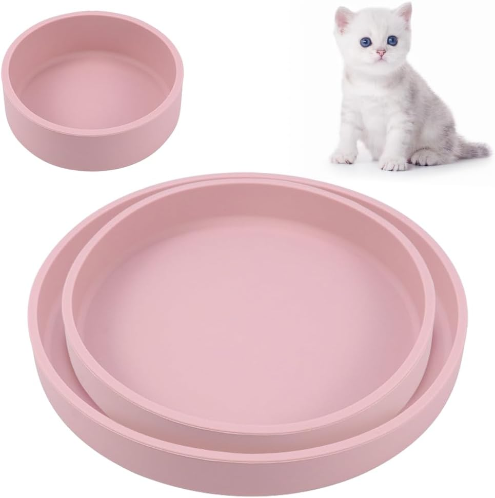 LOMUG Cat and Dog Feeding Bowl, Pack of 3, Silicone Cat Bowl, Drinking Bowl, Cat Bowl, Pet Bowls for Dry Food, Cat Plate for Dry Food and Wet Food image number 1