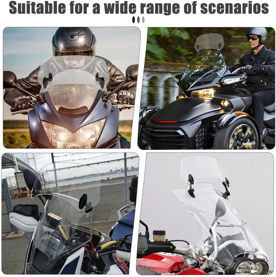 Motorcycle Motorbike Clip on Windshield Wind Screen Deflector Extension Spoiler image number 2