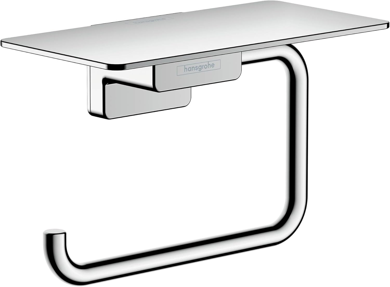 Hansgrohe Metal 1 Roll Toilet Paper Holder with Shelf, Chrome, 150X80 Mm, 41772000 image number 3