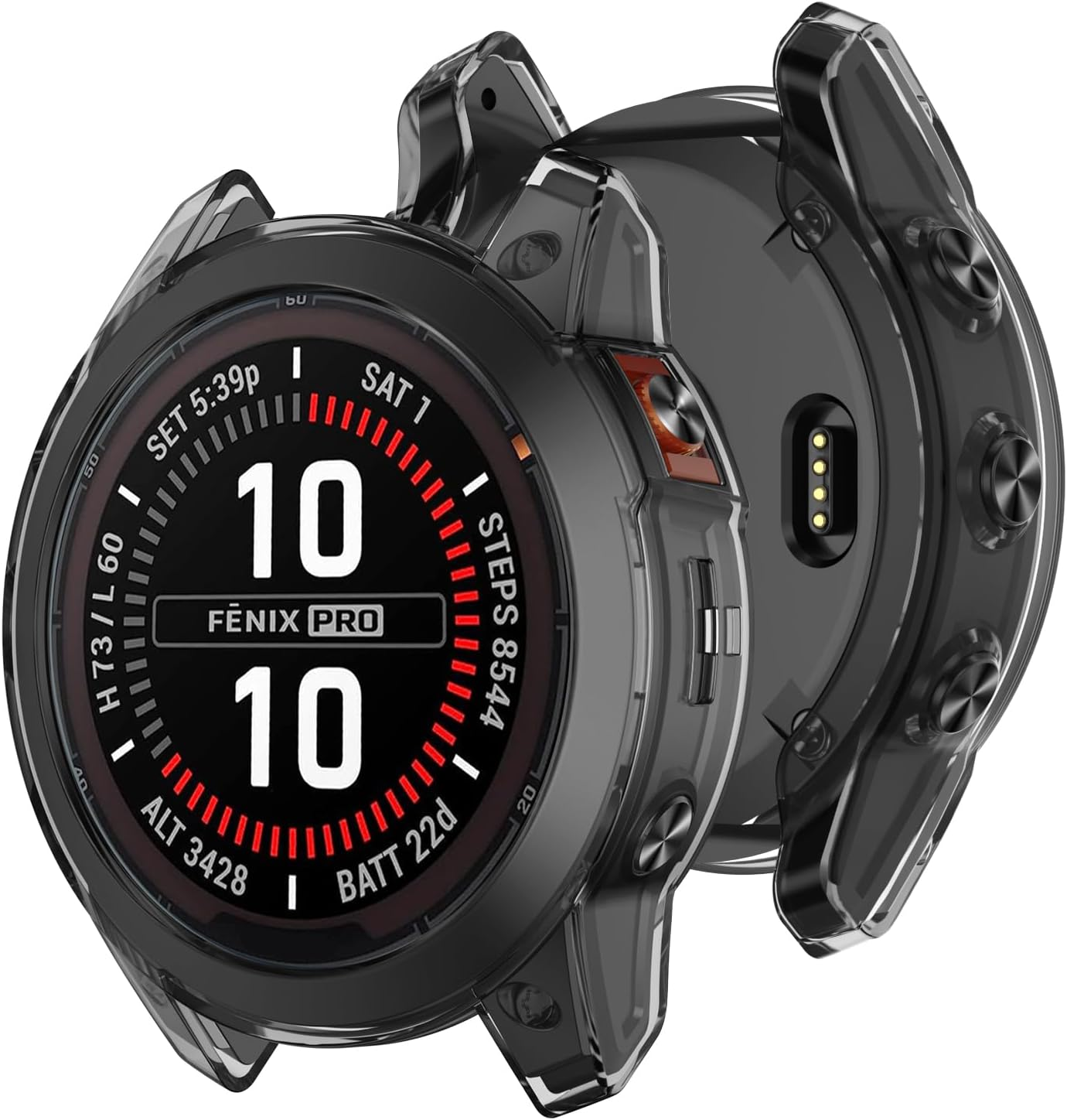 MYSNBKN Protective Case Compatible with Garmin Fenix 7 Pro/Fenix 7/Epix Pro 47 Mm, TPU Protective Cases Shockproof - Transparent Blue image number 4