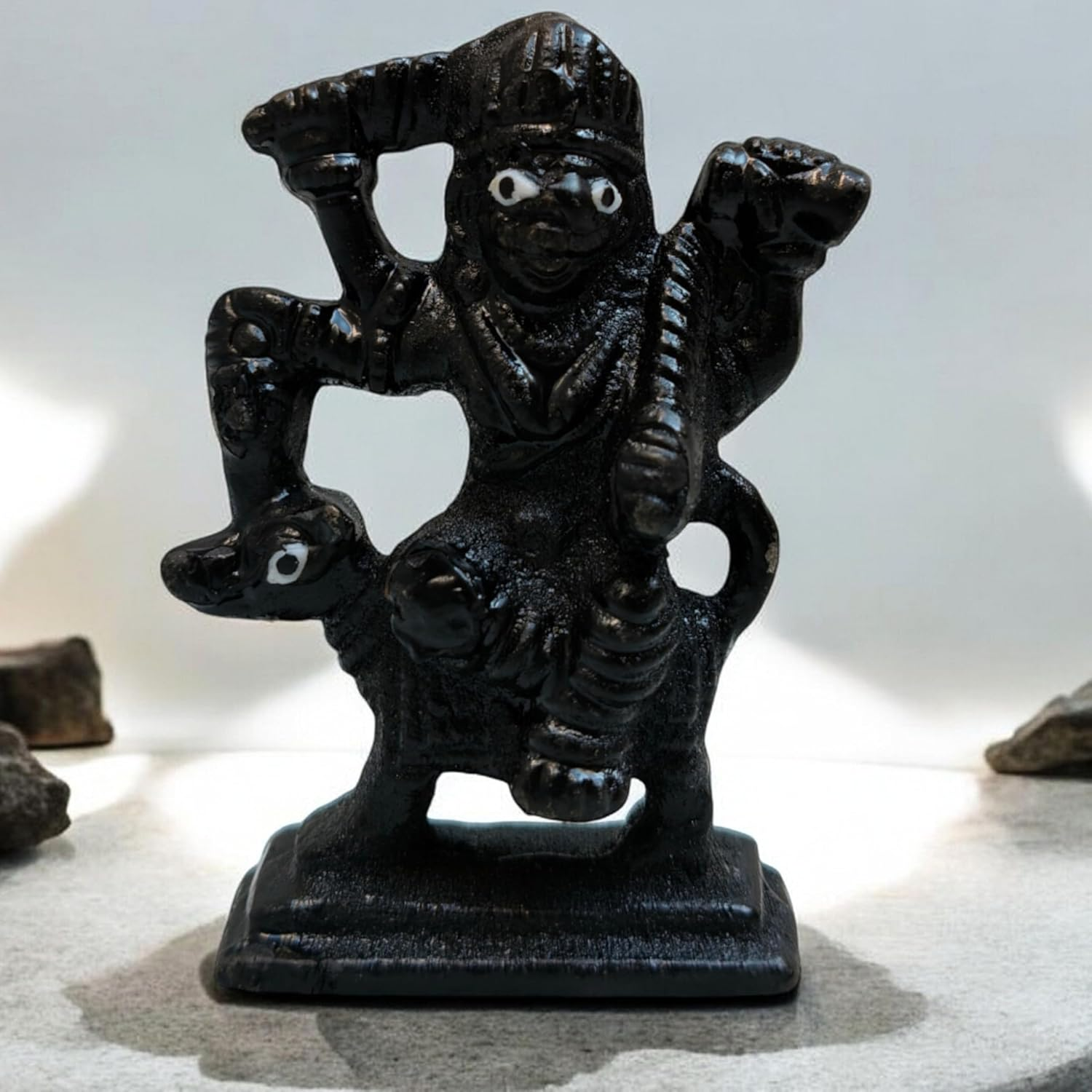 Iron Kaal Bhairav Mahakal Statue 3'' Inch &ndash; Hindu Tantric Deity Idol | Fierce Avatar of Lord Shiva | Batuk Bhairav Murti for Pooja, Temple, Tantra, Siddhi | Spiritual Home & Office D&eacute;cor Gift image number 5