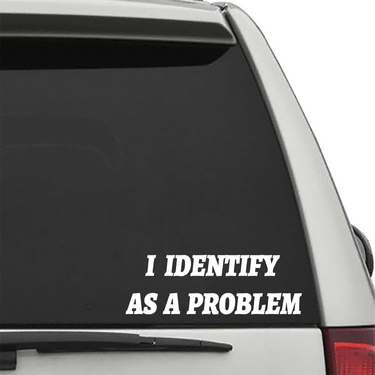 I Identify as a Problem Decal Vinyl Sticker Funny Sticker for Car Window Bumper 2Pack (White)