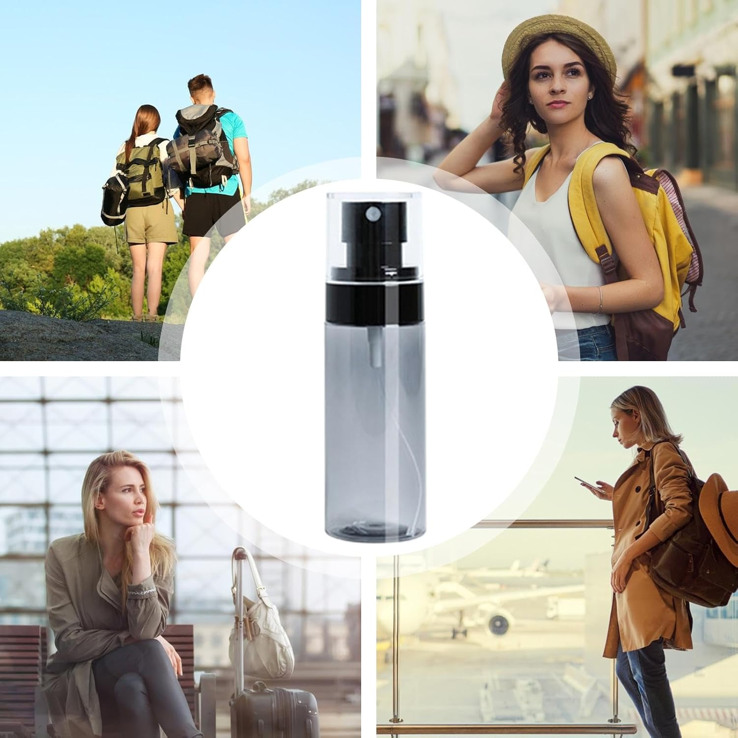 Raypontia Refillable Travel Spray Bottle, Empty Small Spray Bottles,Perfume Spray Bottle | Clear Empty Fine Mist Leak Proof Travel Bottles