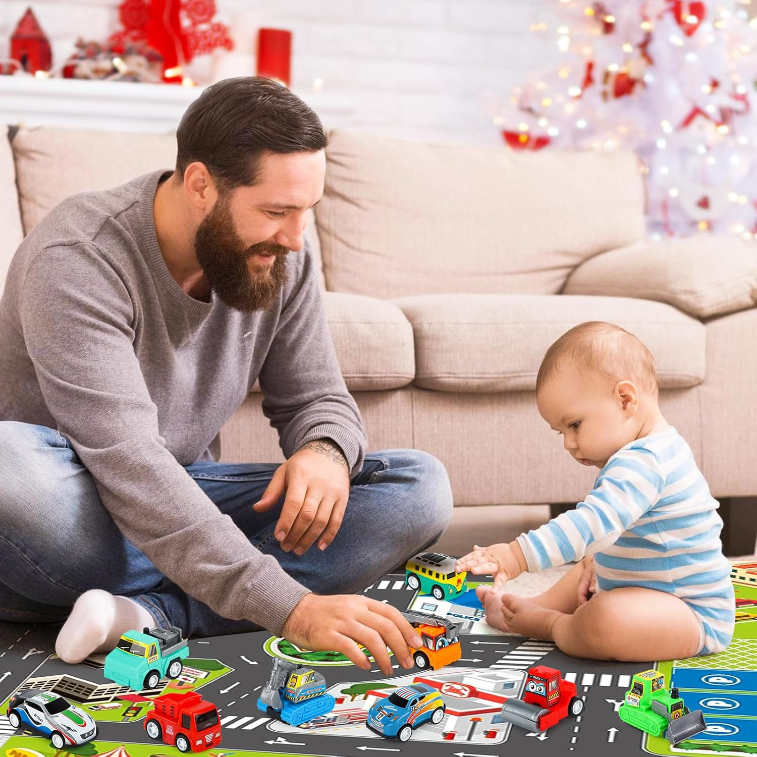 Advent Calendar Children 2024 Cars Toy Advent Calendar from 3 Years Boy, Christmas 24 Days Countdown Calendar Car Toy with Map