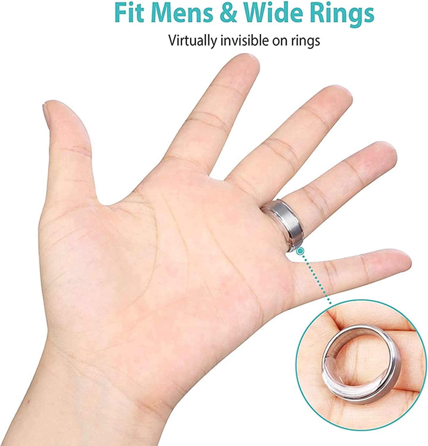 [16 Packs] Ring Size Adjuster Invisible Ring Size Adjuster for Loose Rings Ring Adjuster Size Fit Any Rings Ring Guard Spacer (8 Sizes) image number 1