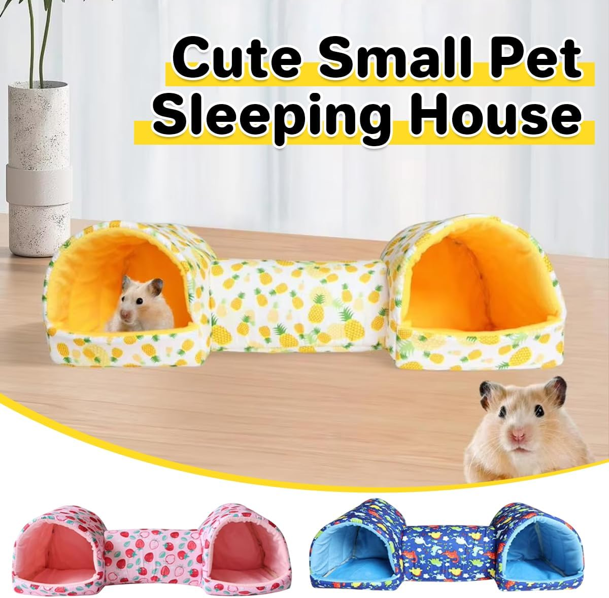 AIMALL Small Pet Hamster Nest House Cotton Tunnel &ndash; Cozy Bedding for Hamsters, Guinea Pigs & Small Pets, Comfortable Resting Space with Fun Hideaway (21.26 X 7.87 X 6.69 Inches) image number 3
