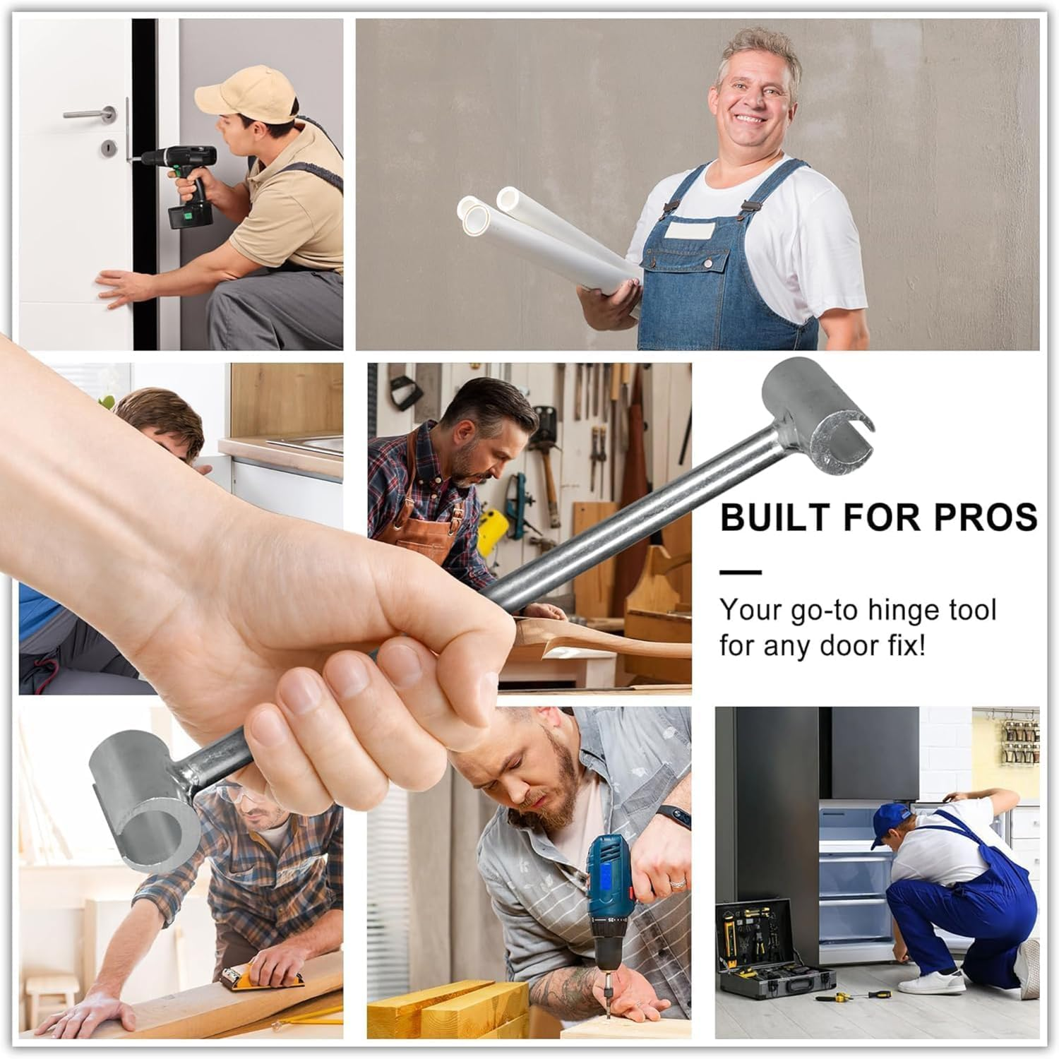 2 PCS Door Hinge Adjustment Tool, Heavy Duty Hinges Gap Adjusting Wrench, Double-Head Door Hinge Repair Spanner, Door Alignment Hand Tool for Flag Hingehinge Wrench for Various Door Hinge Gaps image number 6