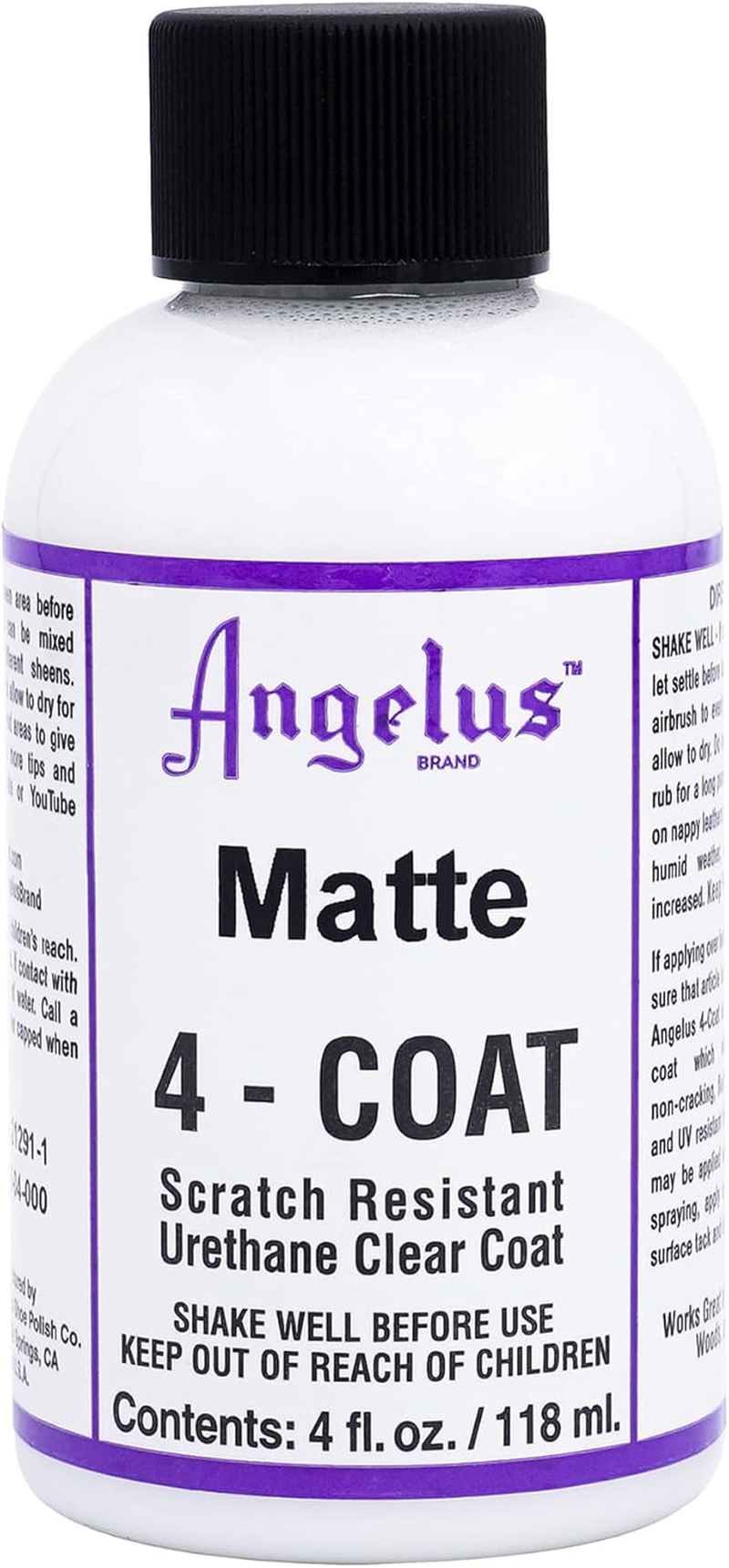 Angelus 4-Coat Leather Clear Coat Finisher Flat 4Oz- Scratch Resistant image number 5