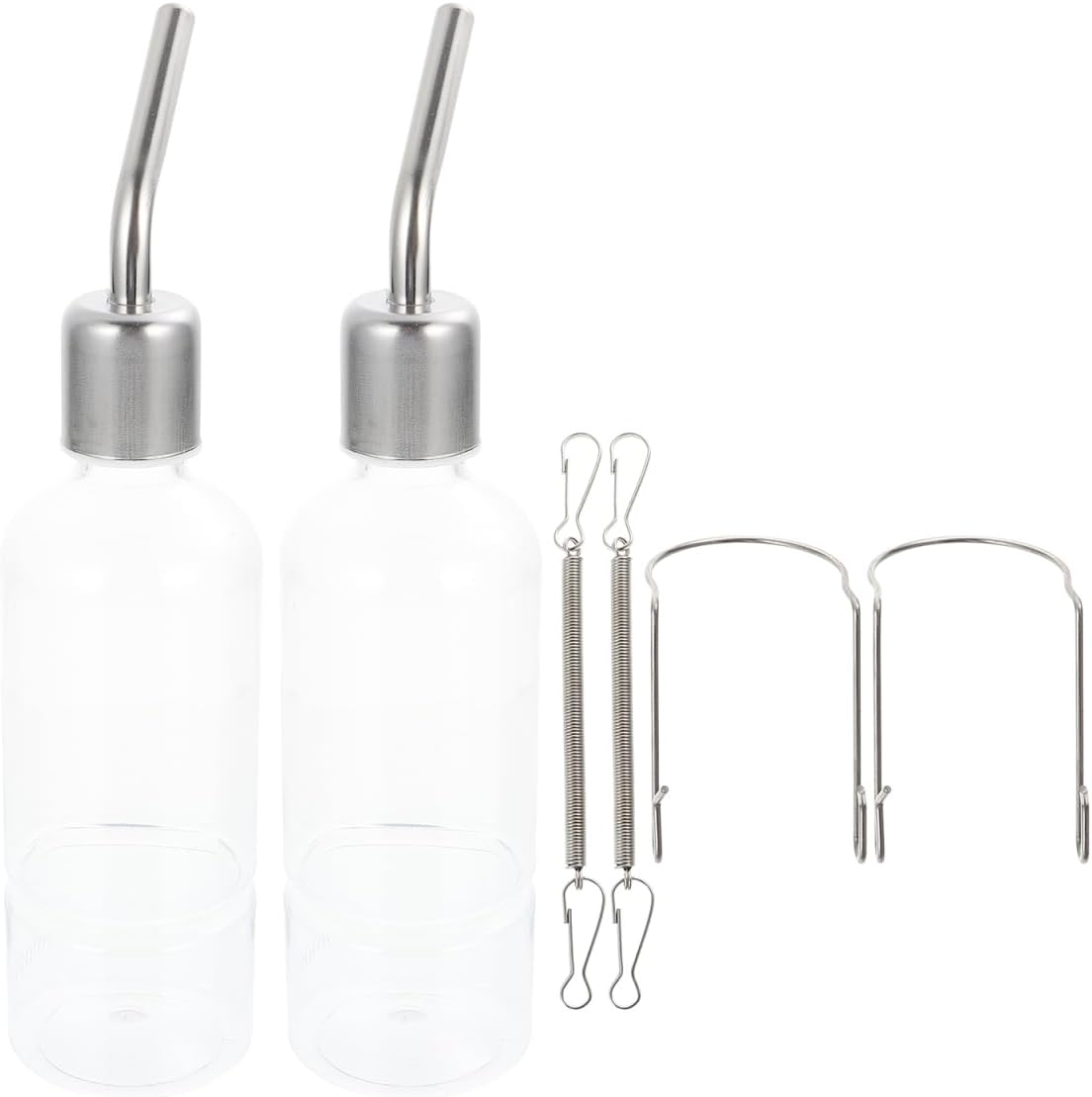 GANAZONO 2Pcs Rabbit Water Bottle Hanging Water Feeder Dispenser Plastic Adjustable Pet Drinking Bottles for Guinea Pigs Chinchillas Small Animals image number 4