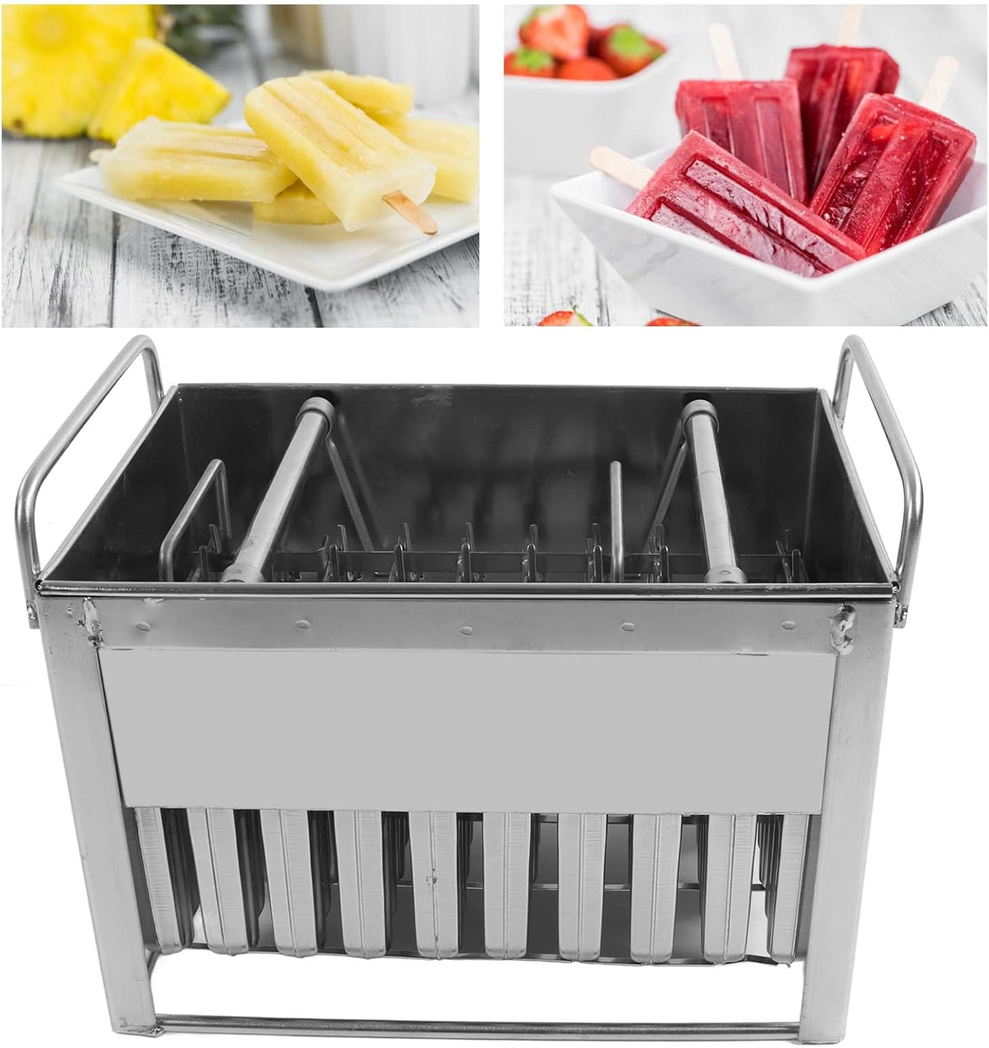 Jiawu Metal Popsicle Moulds, 75Ml Stainless Steel Ice Cream Moulds, 40Pcs Ice Lolly Models, Ice Bar Makers, Food Class Silver Ice Mould for Home, Business, Industry image number 4