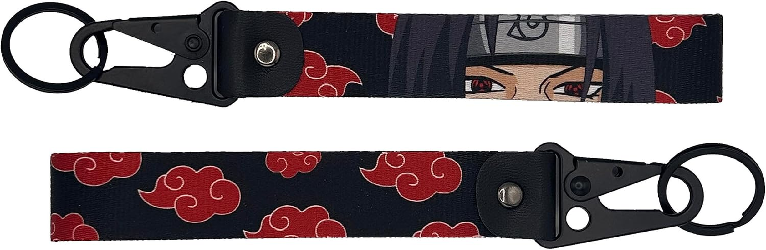 Akatsuki Ninja Red Clouds Anime Keychains and Jet Tags for Keys, Car Keychain Key Rings for Luggage Bag, for Motorcycle Car Keys Chain JDM, Black, 7 X 1 X .25 Inches