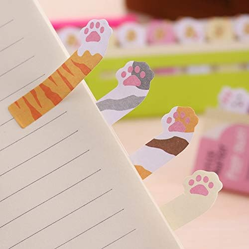 120Pcs Self Adhesive Note Flags Mini Cute Sticky Tabs Cartoon Index Labels Animal Pads Page Markers for Office, School(Penguin) - Cat image number 7