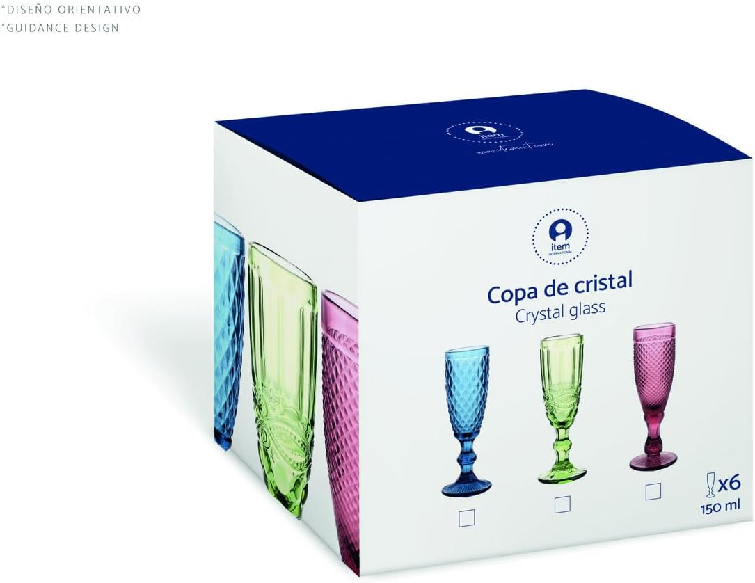 Copa Set of 6 Crystal 8 X 8 X 14 300 Ml Burbujas image number 2