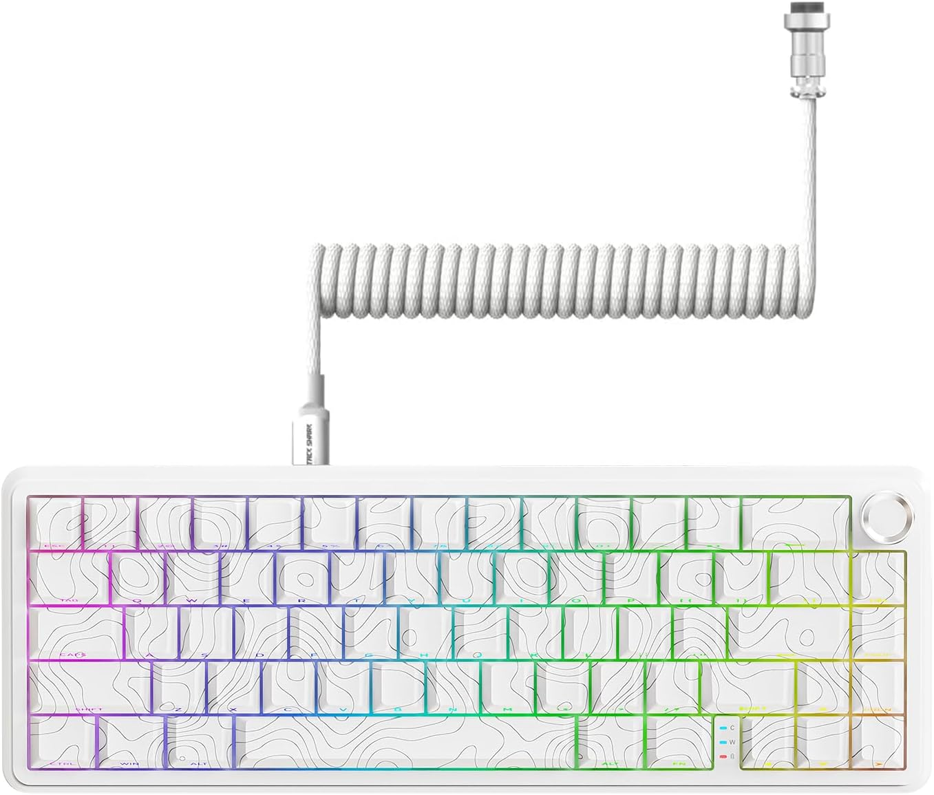 ATTACK SHARK X65PRO HE Rapid Trigger Magnetic Mechanical Keyboard,65% Hot Swappable, Hall Effect Sensor,Adjustable Actuation,Tri-Mode RGB, 8Khz Polling Rate with Coiled Cable for Moba/Fps/Rts-White
