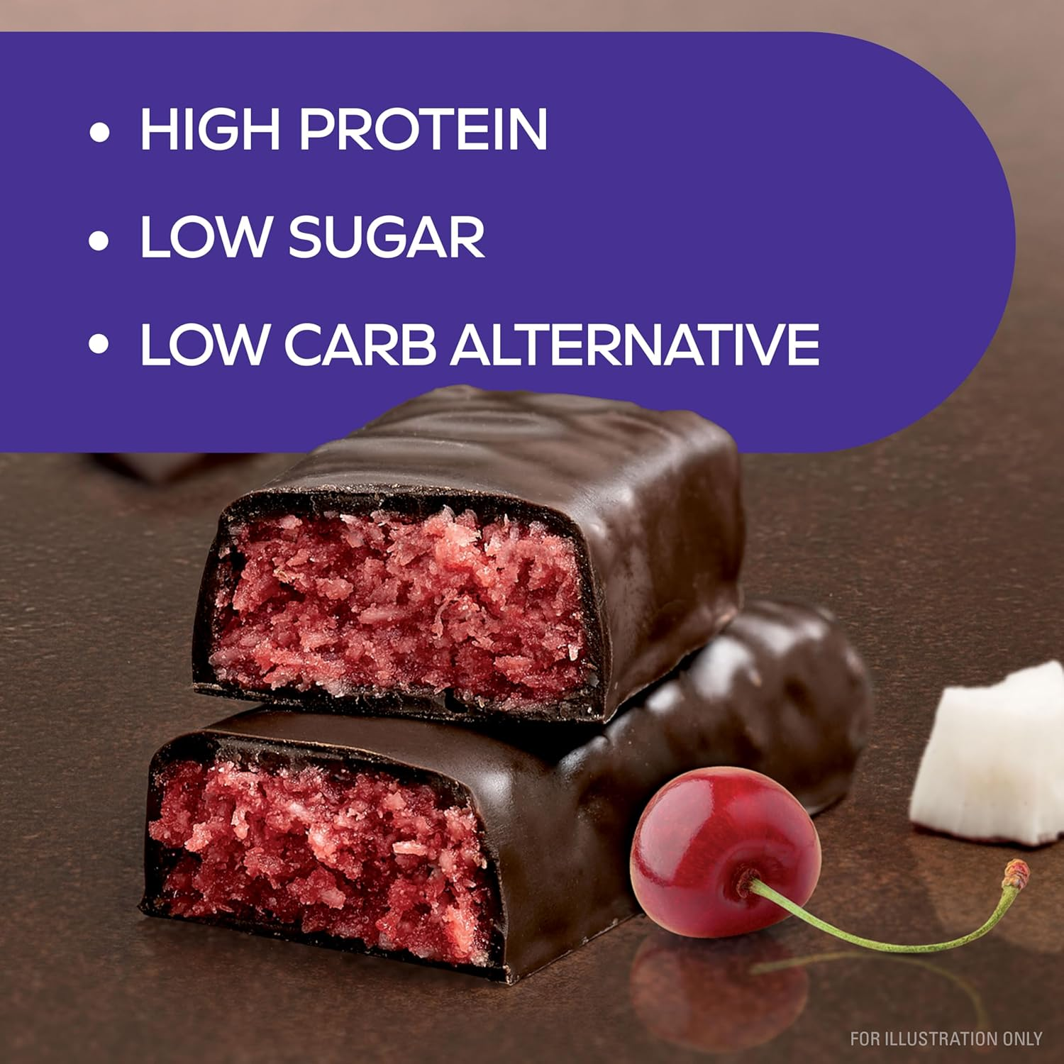 Atkins Endulge Cherry Coconut Bars | Keto Friendly | 5 X 34G Low Carb Coconut Bars | Low Carb, Low Sugar, High Fibre | 5 Bar Pack image number 5