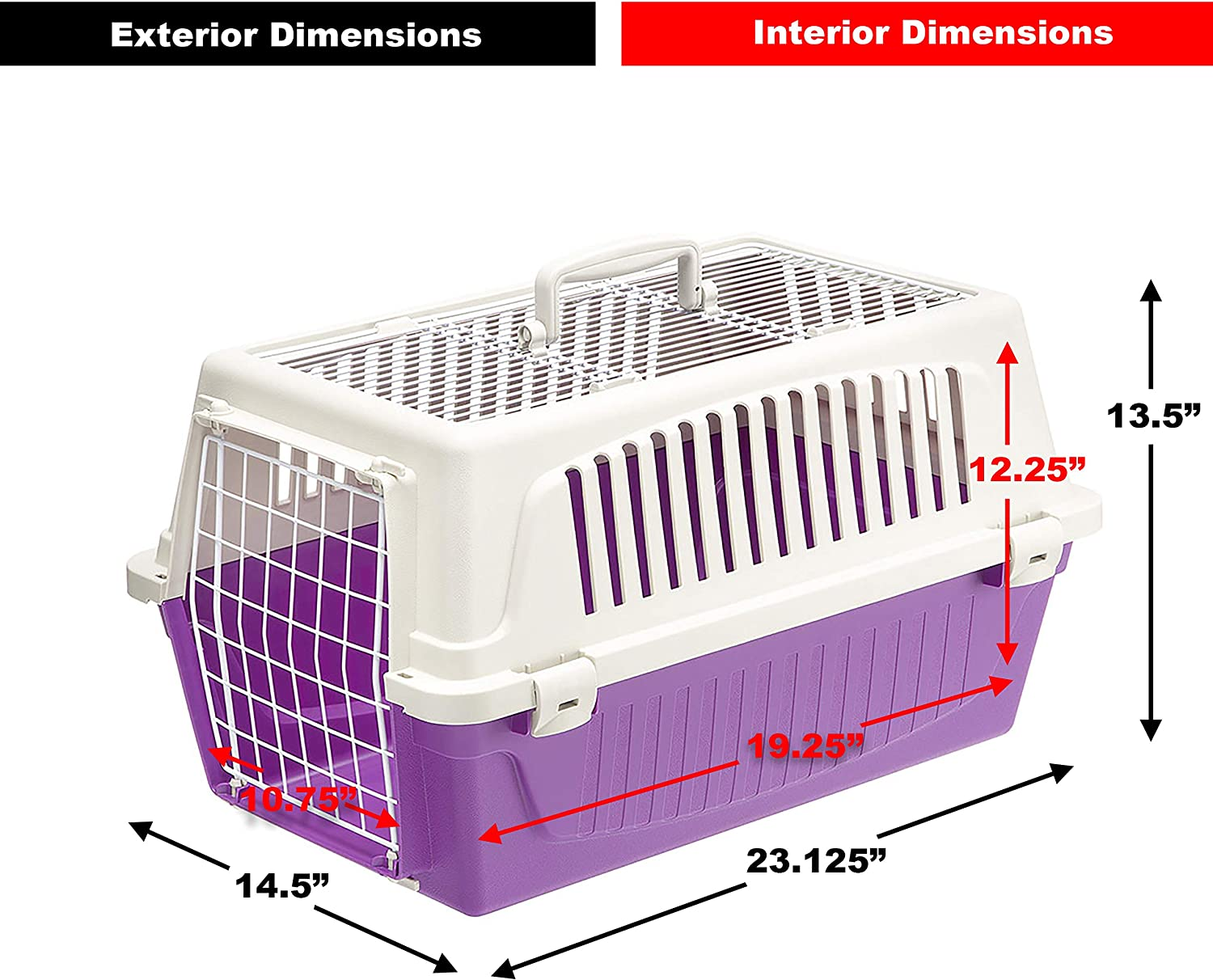 Ferplast Atlas 20 Top Opening Cat and Dog Carrier, Purple