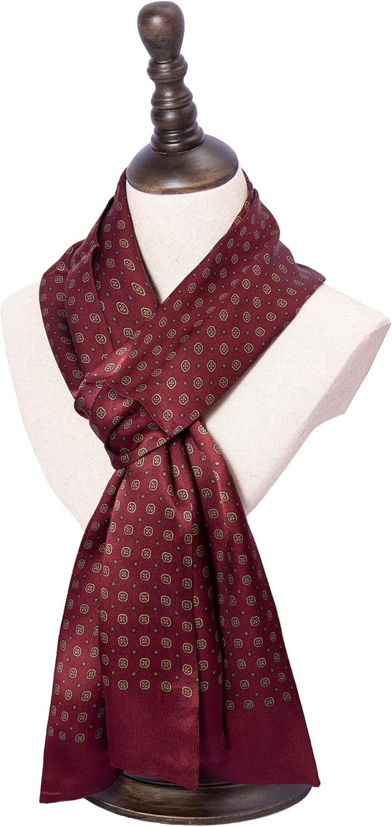 ASASILK Fashion Men Scarf,Luxurious Scarf for Men,Long Neck Scarf,Gift,11''X67'',Mulberry Silk Scarf for Men - Black And White image number 7