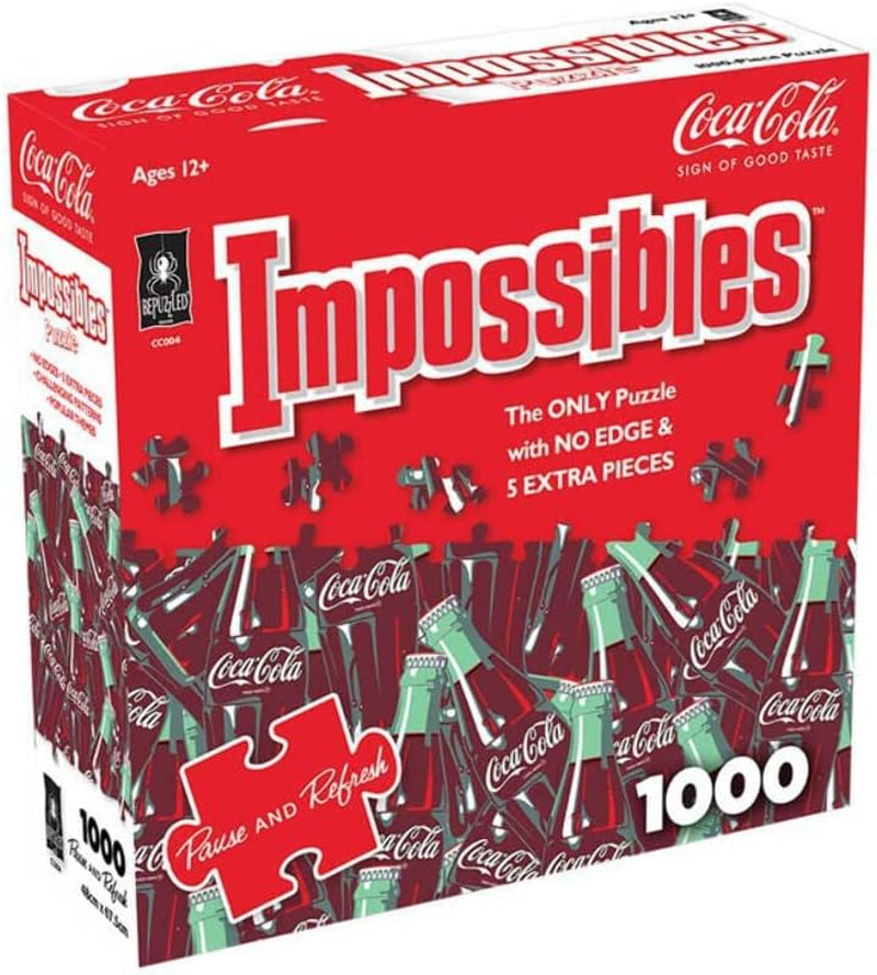 Coca-Cola Impossibles: Pop Fizz 1000 Pieces Puzzle - No Edge, 5 Extra Pieces