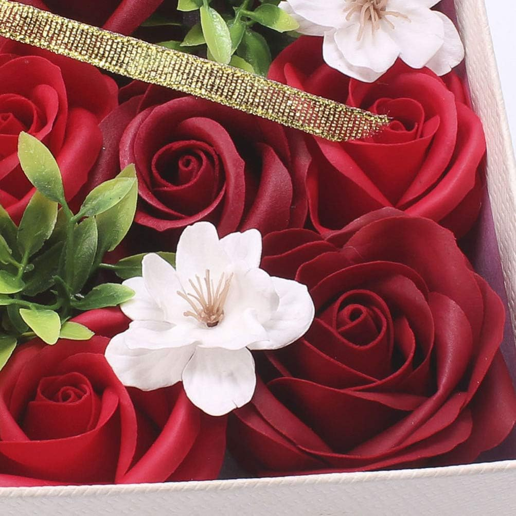 1 Pc Box Soap Flower Gift Box Enchanted Rose Soap Rose Floral Scented Rose Decor for Home Bath Petals Rose Soap Flower Nativity Decor Essential Soap Box Synthetic Material image number 6