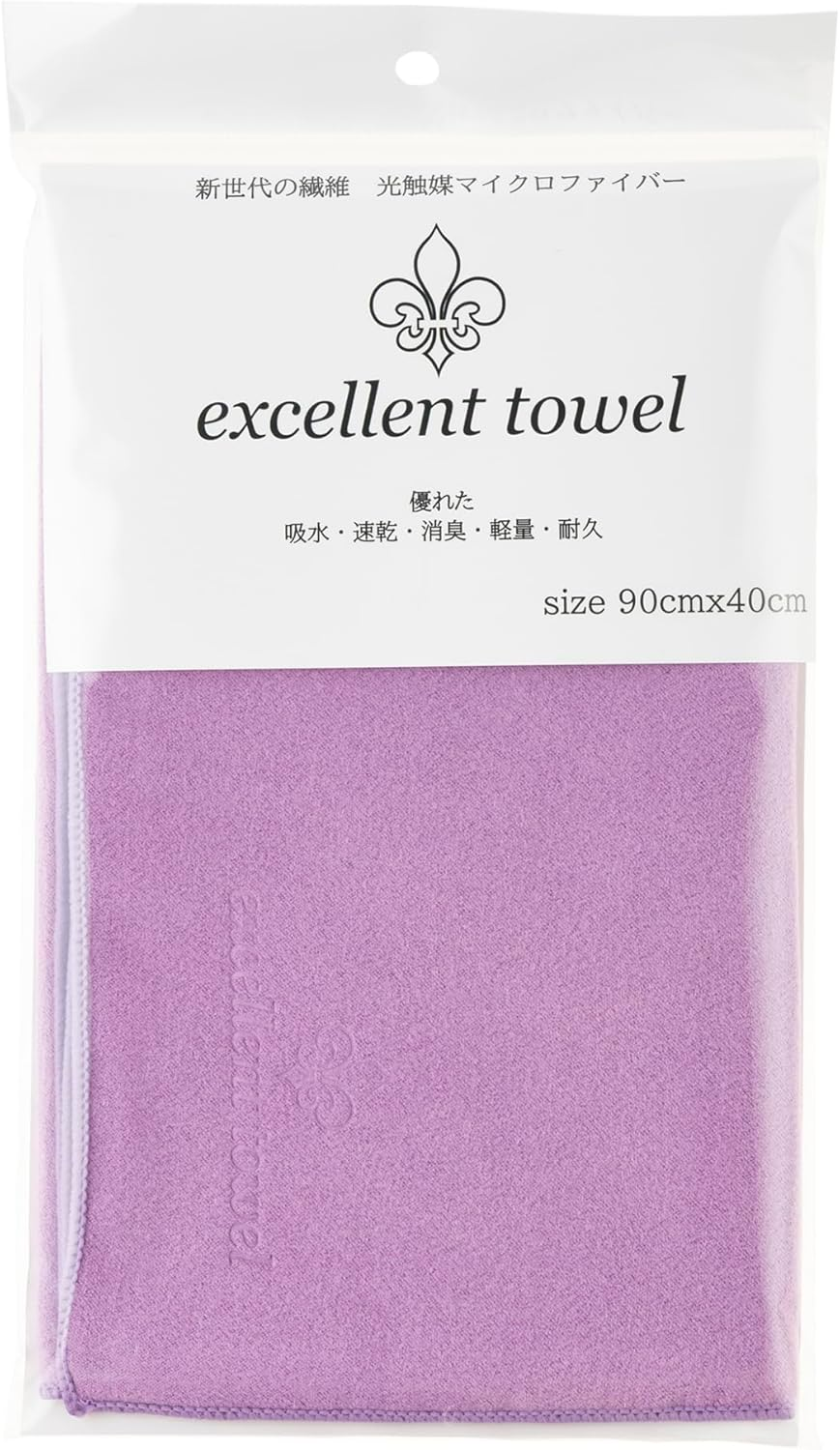 Photocatalyst Excellent Towel, Solid Color, Pupple, 15.7 X 35.4 Inches (40 X 90 Cm) image number 1