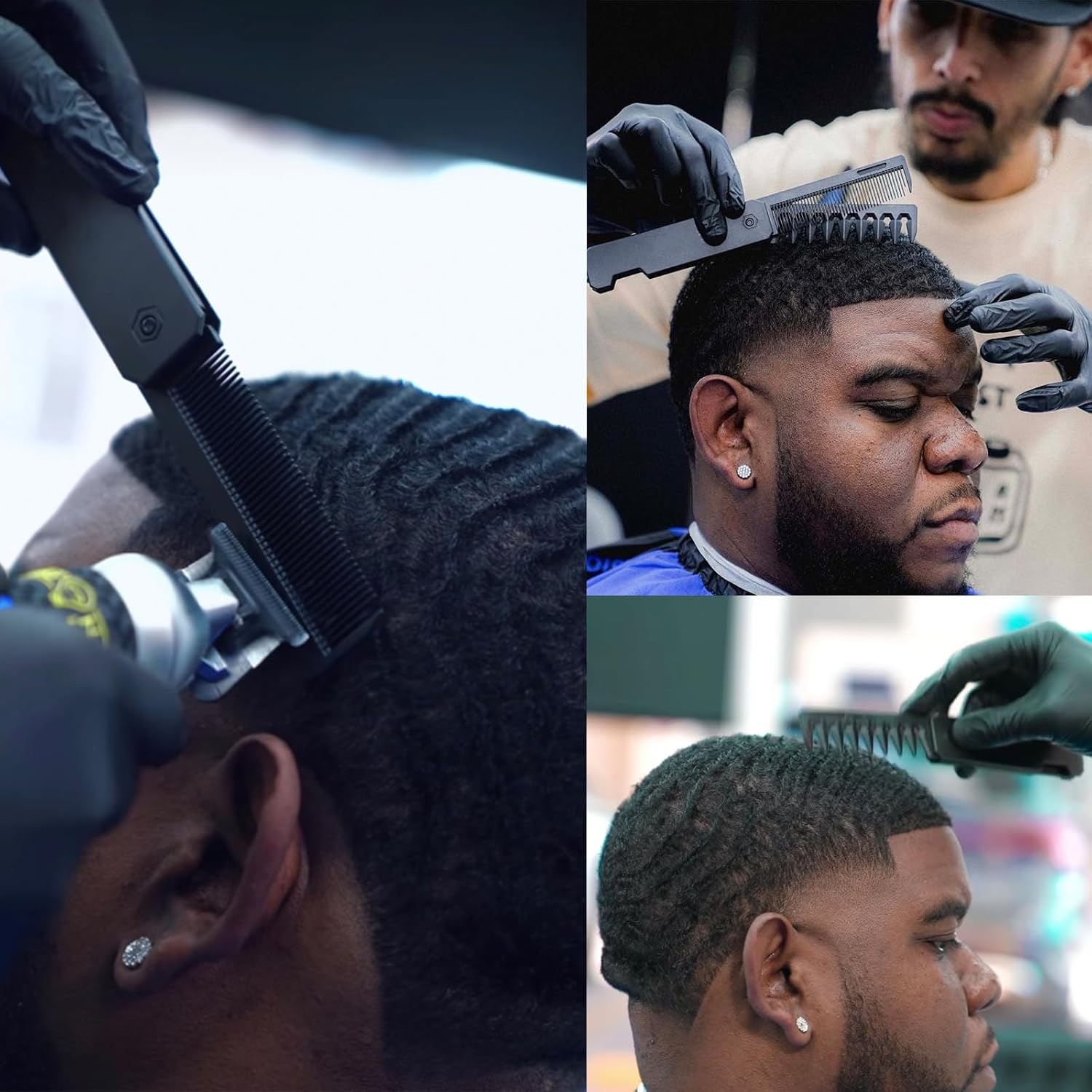 Cestomen Protable Folding Pocket Comb for Men, 2 in 1 Hair Comb - Fine Tooth Comb, Styling for Everyday Grooming & Combing Hair, Beards and Mustaches (Black) image number 5