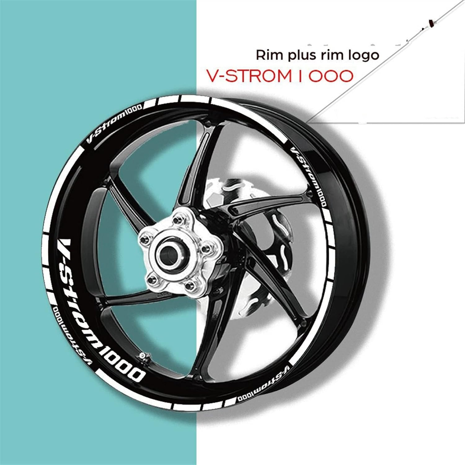 Stickers Motorcycle Front and Rear Tire Rim Reflective Decals Waterproof Stickers Accessories Logo for BMW K1300R K1300 R (Color : White) image number 1