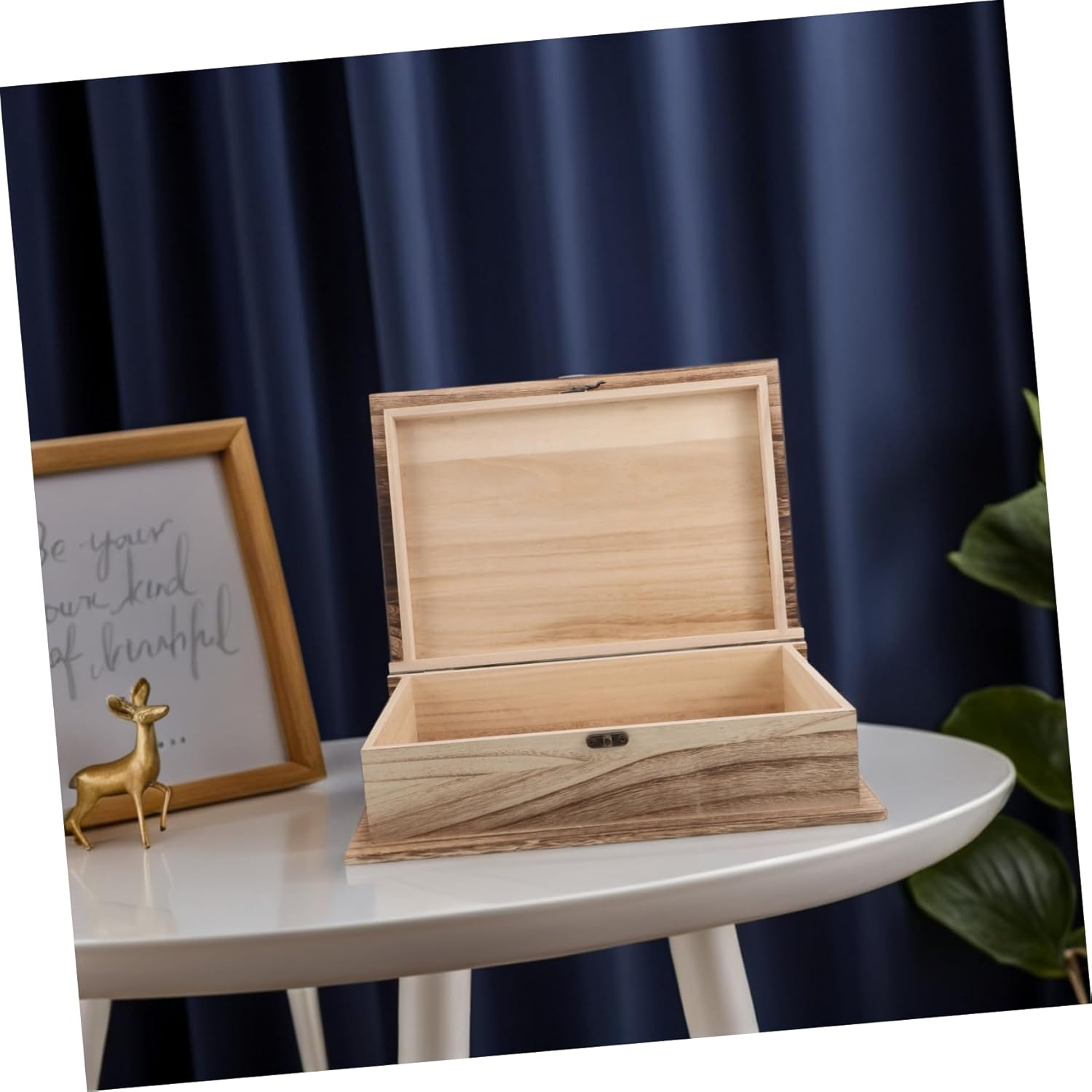 Large Wooden Bible Storage Box with Hinged Lid Rustic Keepsake Case Decorative Rectangular Organizer for Home and Office image number 2