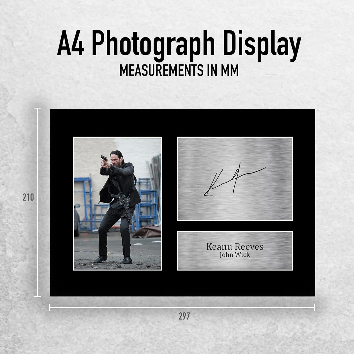 HWC Trading A4 Keanu Reeves John Wick Gifts Printed Signed Autograph Picture for Movie Memorabilia Fans
