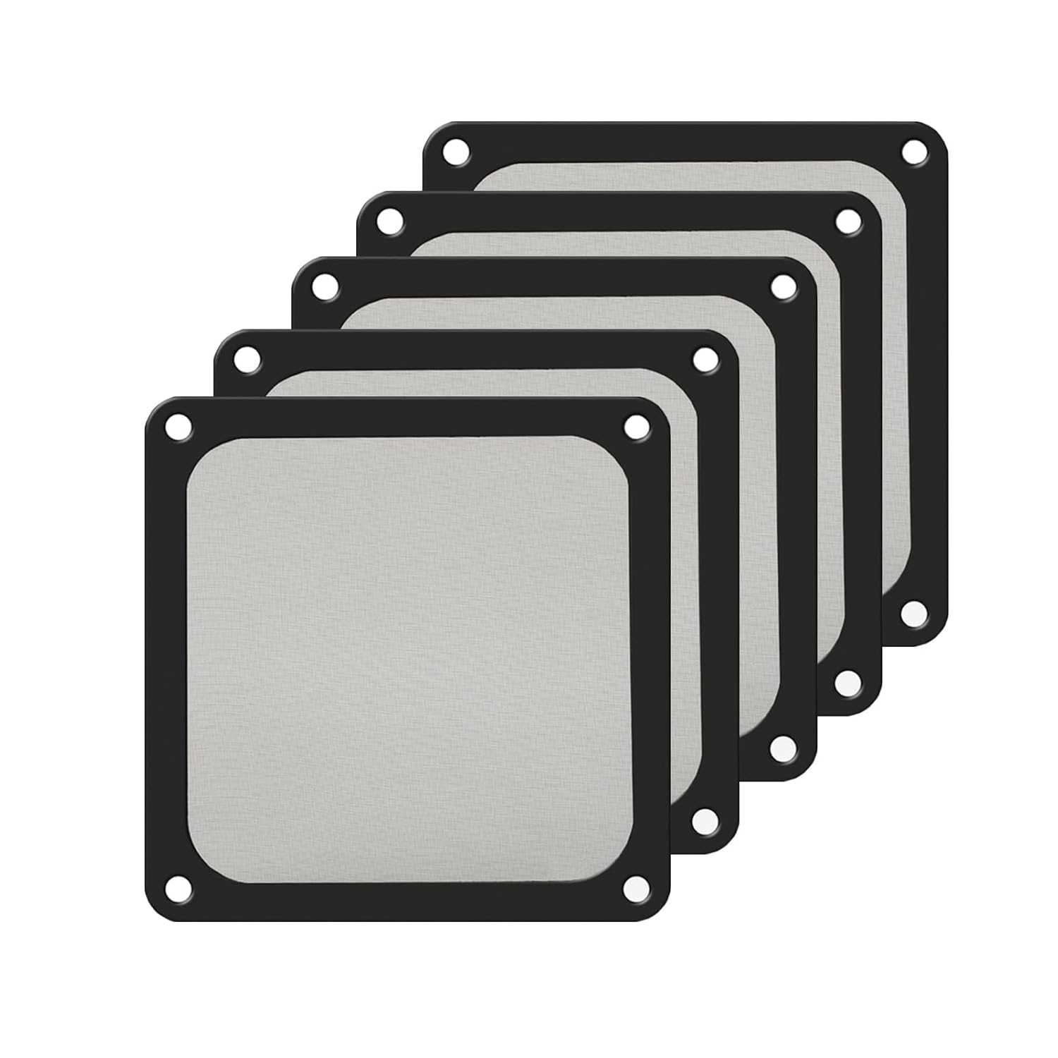 Ronyaoko 140Mm Dust Filter, PC Case Magnetic Dust Mesh Filter, 140 X140Mm Black Mesh Hole Cover, Dustproof Computer Fan Grills,14Cm 5Pcs image number 3
