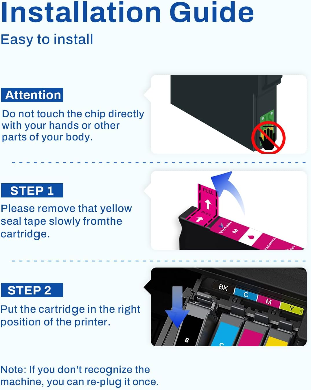 Vintella 604XL Ink Cartridges Replacement for Epson 604 Ink Cartridges Combo Pack 604XL T604 for Expression Home XP-2200 XP-3200 XP-4200 Workforce WF-2910 WF-2930 WF-2950 Printer (4 Pack) image number 2