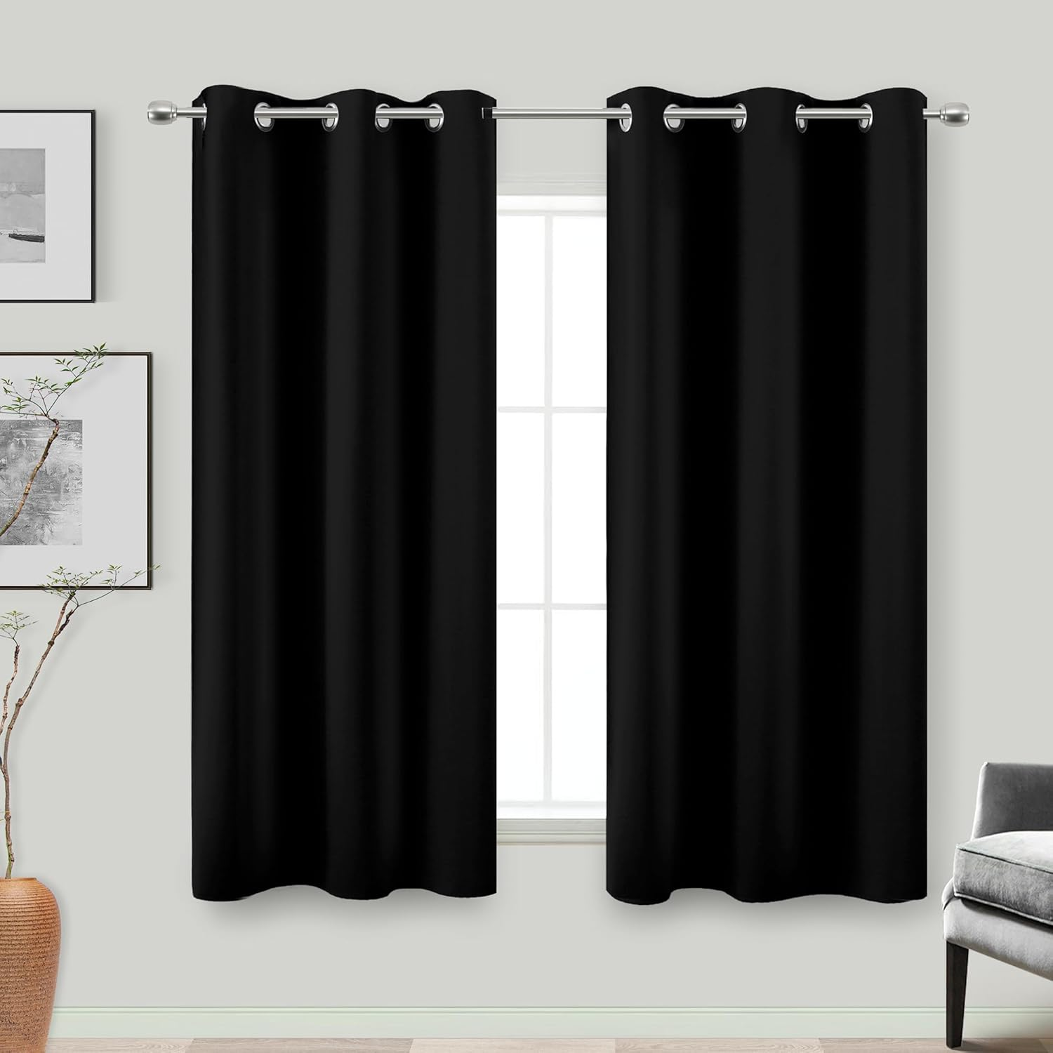 Burnt Orange Blackout Curtains for Living Room 2 Panels Set 84 Inches Long Grommet Thermal Black Out Window Drapes for Bedroom Patio Sliding Glass Door Vertical Blinds Home Office Decor,84 Inch Length