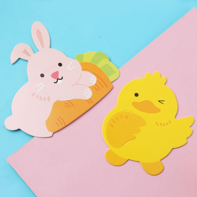 Ximimark 1Set/100Pc Cute Little Yellow Duck +Bunny Party Lollipop Decoration Card Christmas Decoration Supplies Easter Gift image number 3