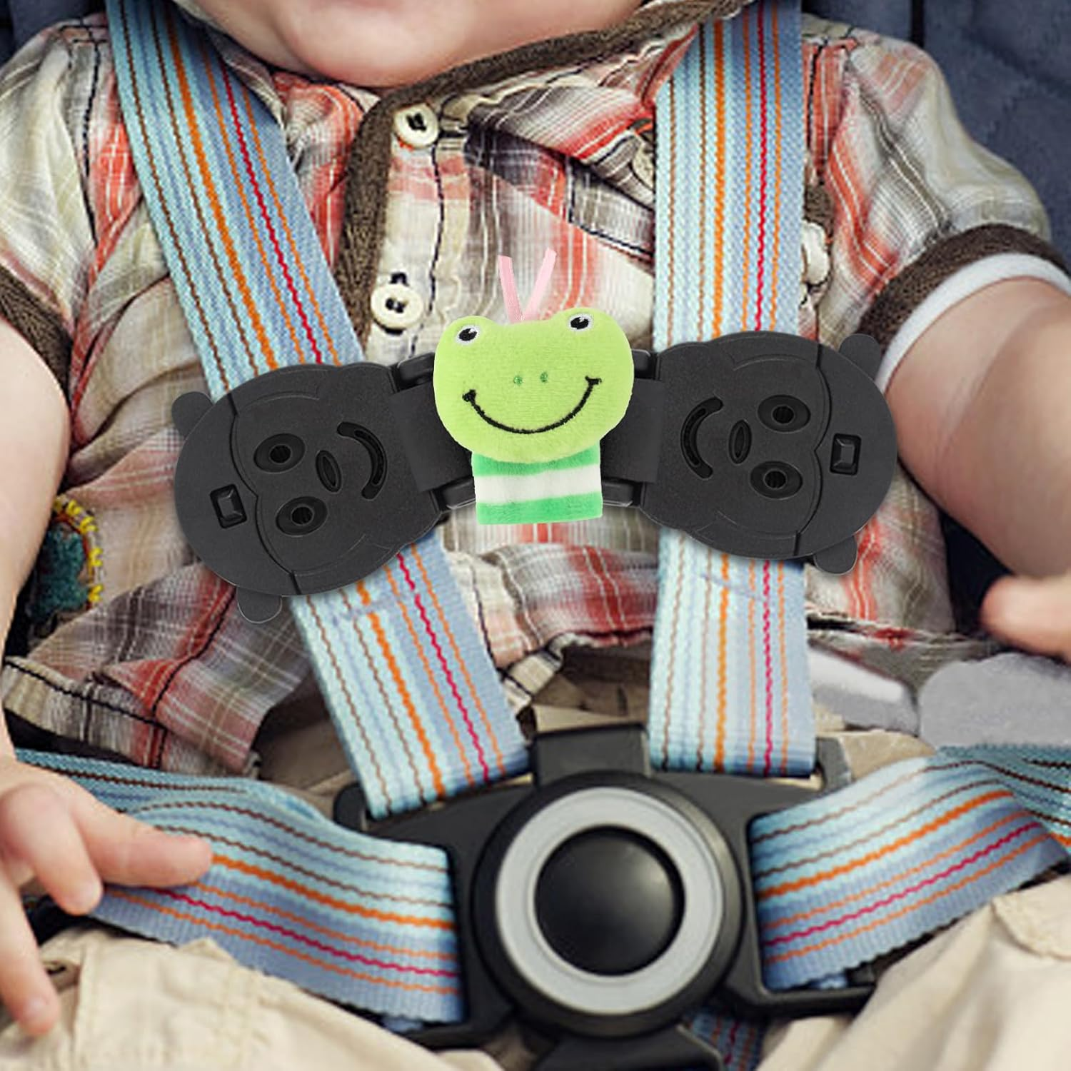 Anti Escape Harness Chest Clip Lock, Baby Safety Strap Prevent Kids Taking Their Arms Out of High Chairs/Strollers, Safety Strap Clips with 2 Dolls(2 Pack) image number 5