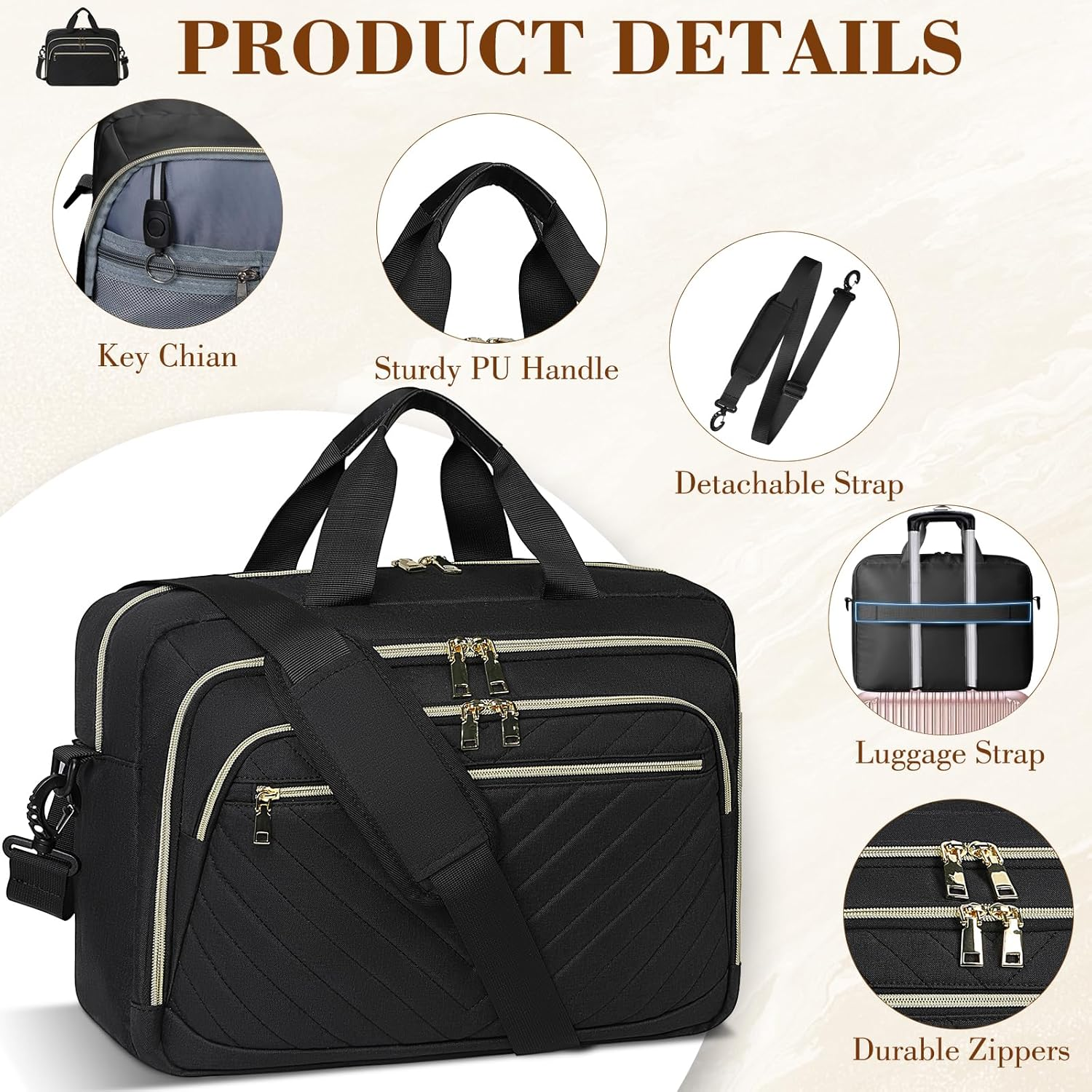 Laptop Bag for Women Laptop Briefcase Large Capacity Computer Shoulder Bag image number 1