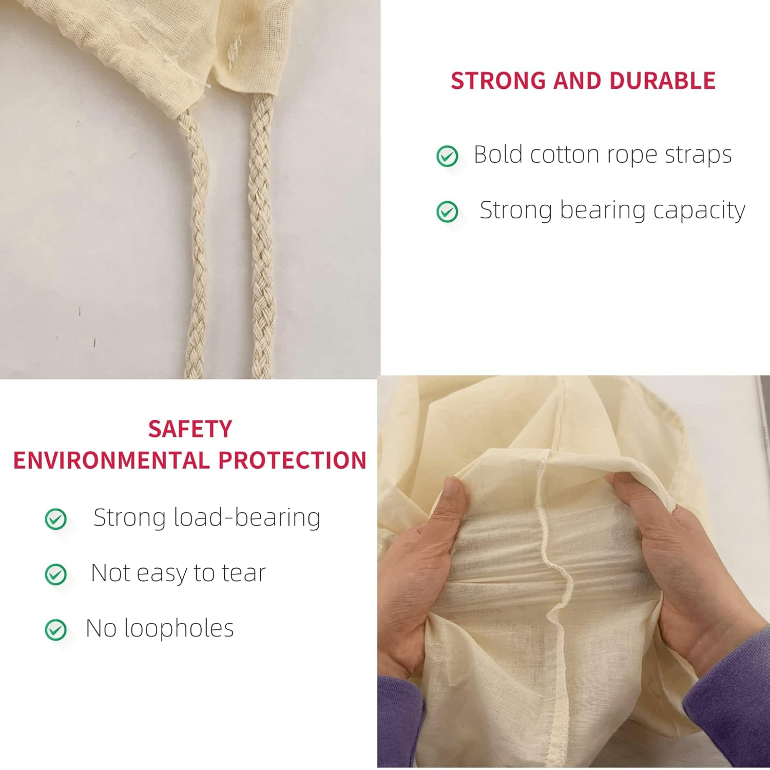 AOUXSEEM Extra Large(26*22Inch)Brew Bags for Home Brewing Wine, 100% Cotton Fine Mesh Cheesecloth Bags, Reusable Thickened Strainer with Draw String, Tea Juice Bag, Filter Impurities(X-Large, 2 Pack) image number 6