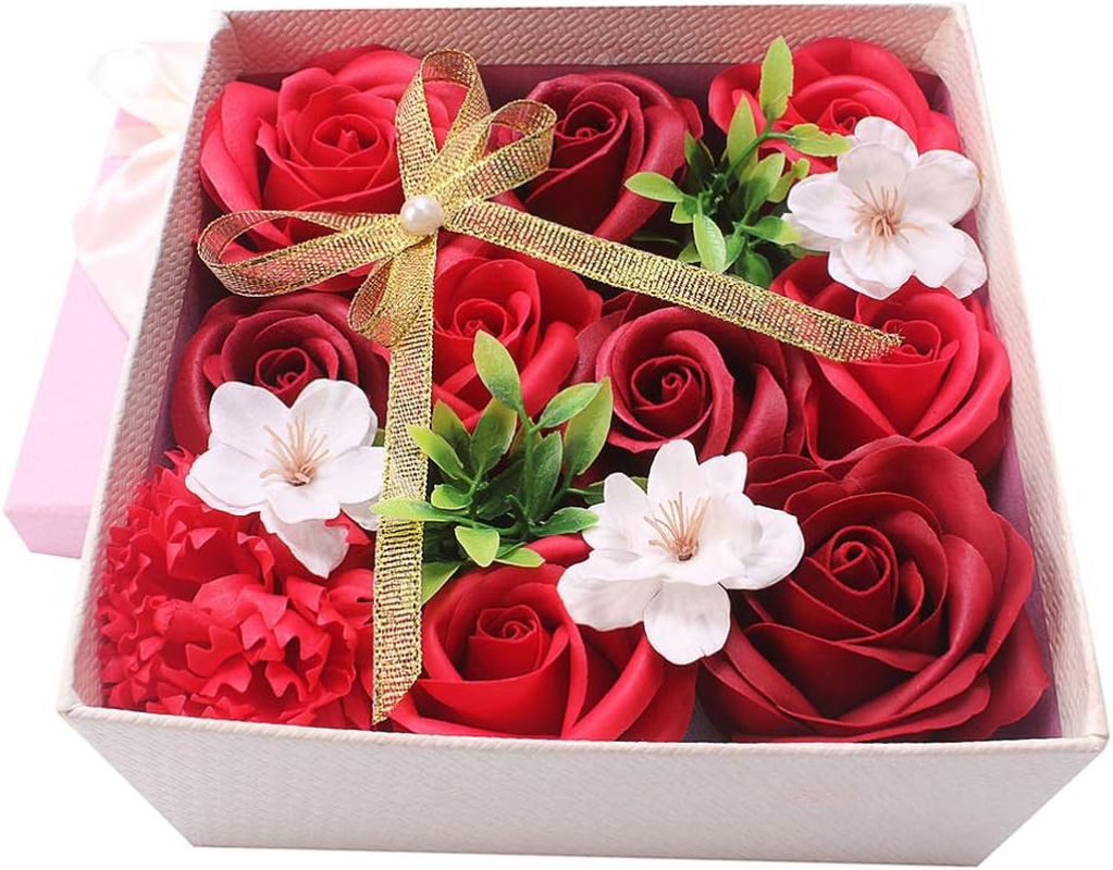 1 Pc Box Soap Flower Gift Box Enchanted Rose Soap Rose Floral Scented Rose Decor for Home Bath Petals Rose Soap Flower Nativity Decor Essential Soap Box Synthetic Material