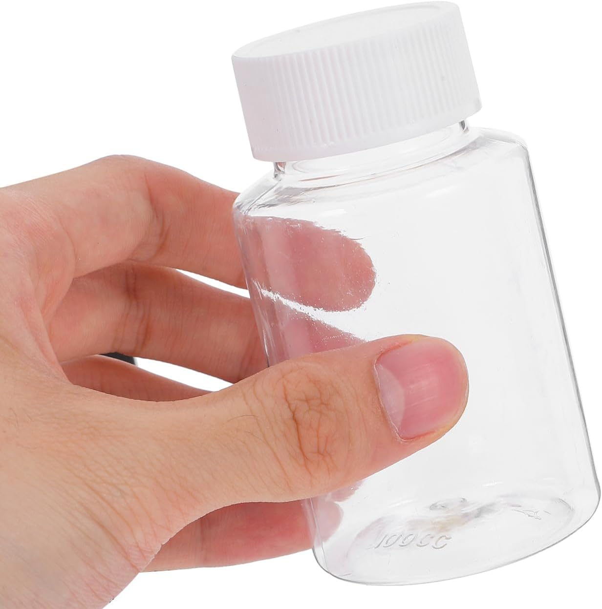 Iplusmile 12Pcs Plastic Pill Bottles, 100Ml Empty Medicine Bottles with Caps, Small Clear Reagent Bottle Chemical Containers for Liquid Powder Medicine image number 4