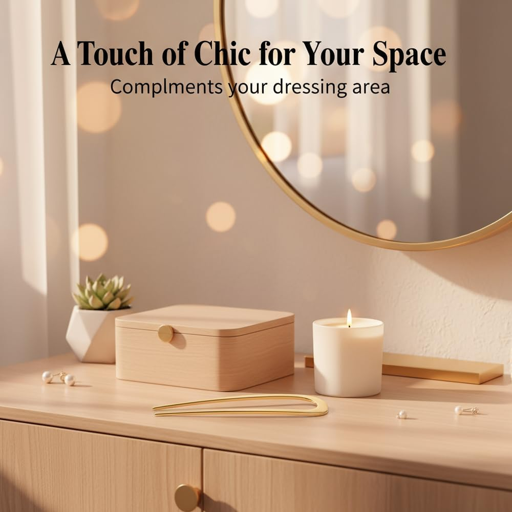 4 Pcs U Shaped Hair Fork Set for Women, Metal French Hair Pins in Gold & Silver with 2 Tortoise Shell Hair Sticks, Strong Hold Bun Pin for Updos Thick Hair Styling Bridal & Everyday Use image number 4