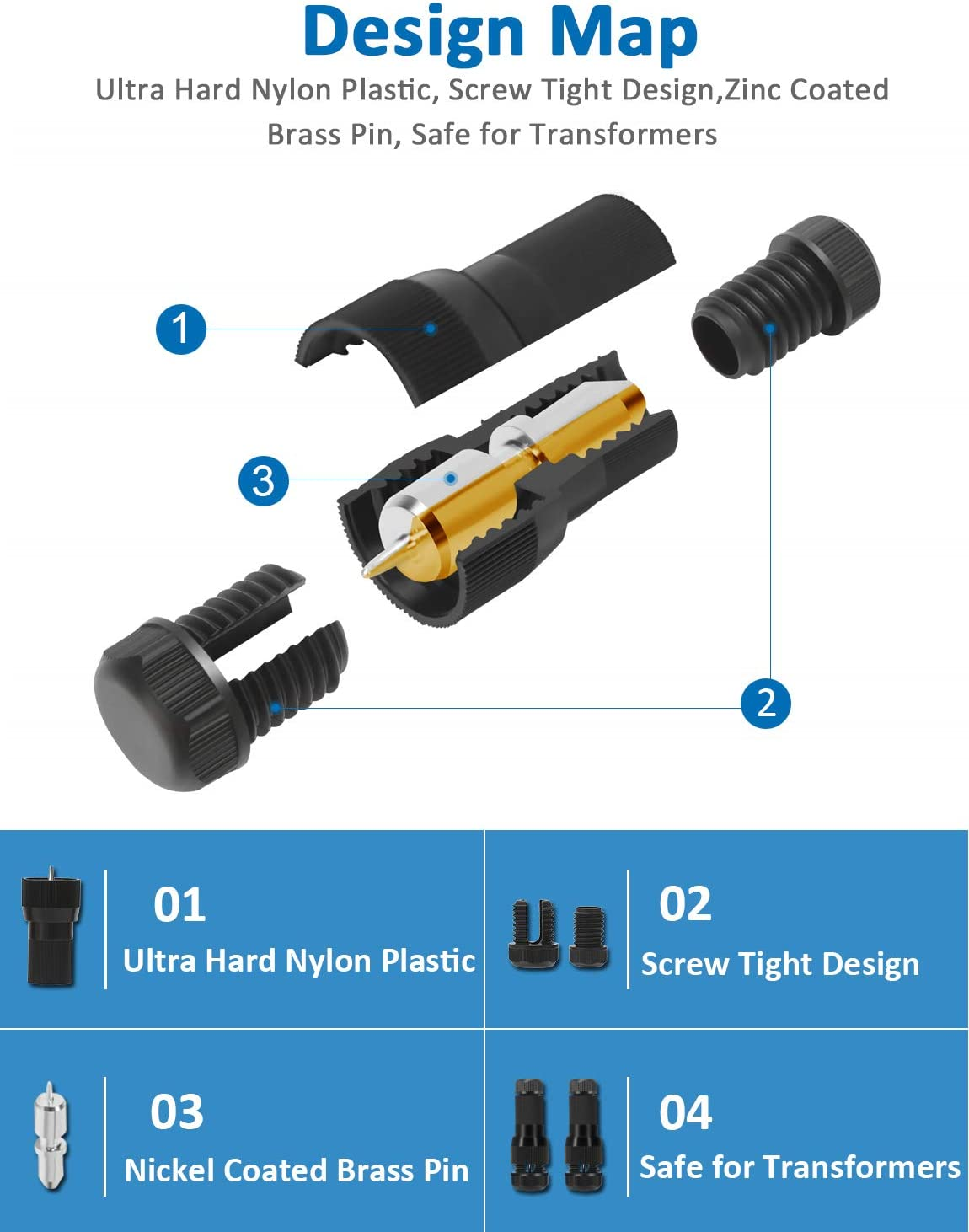 SUNVIE Landscape Lighting Connectors Fastlock Low Voltage Wire Connector, Waterproof Low Voltage Connector 12-14 Gauge Landscape Wire Connectors for Garden Patio Pathway Lights, 8 Pack image number 4