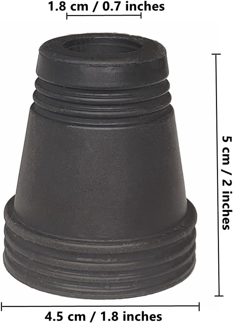 Walking Stick Tips 2 PCS, Non-Slip Walking Cane Pad, Walking Stick Accessories Replacement Cane Foot Pad, Thickened Natural Rubber Cane Tips, Black(2 Count)