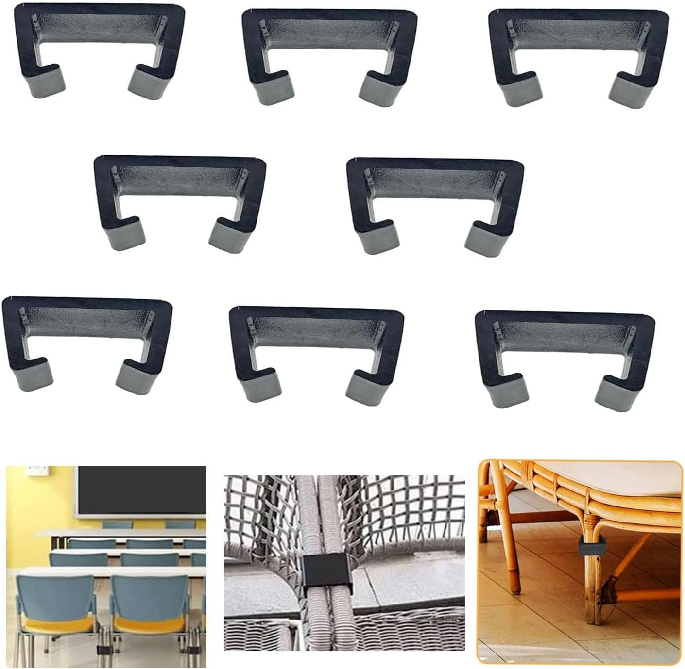 8 Pcs Furniture Connector,Chair Fastener,Outdoor Patio Sofa,Rattan Furniture Clips,Plastic Furniture Connector Clamp,Inner Diameter 52 Mm,Fastening Clips for Sectional Couches and Patio Sofa Fasteners image number 4
