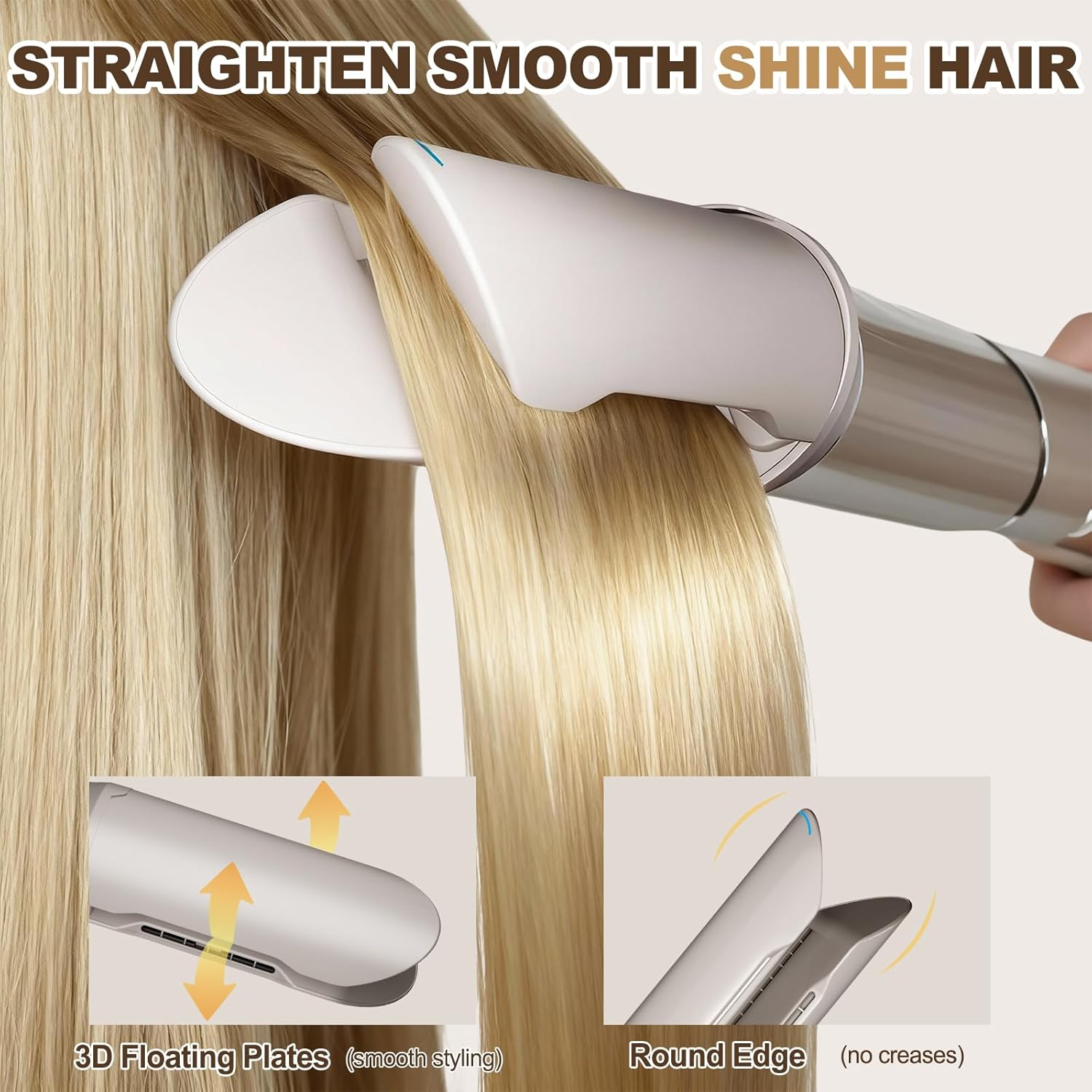 Hair Smooth Attachment for Shark Flexstyle, Gentle Airflow Smooth Nozzle for Shark Flex Style HD400 Series, Hair Straightener Styling from Curly Coily Wet to Straight Smooth Sleek Shiny Hair