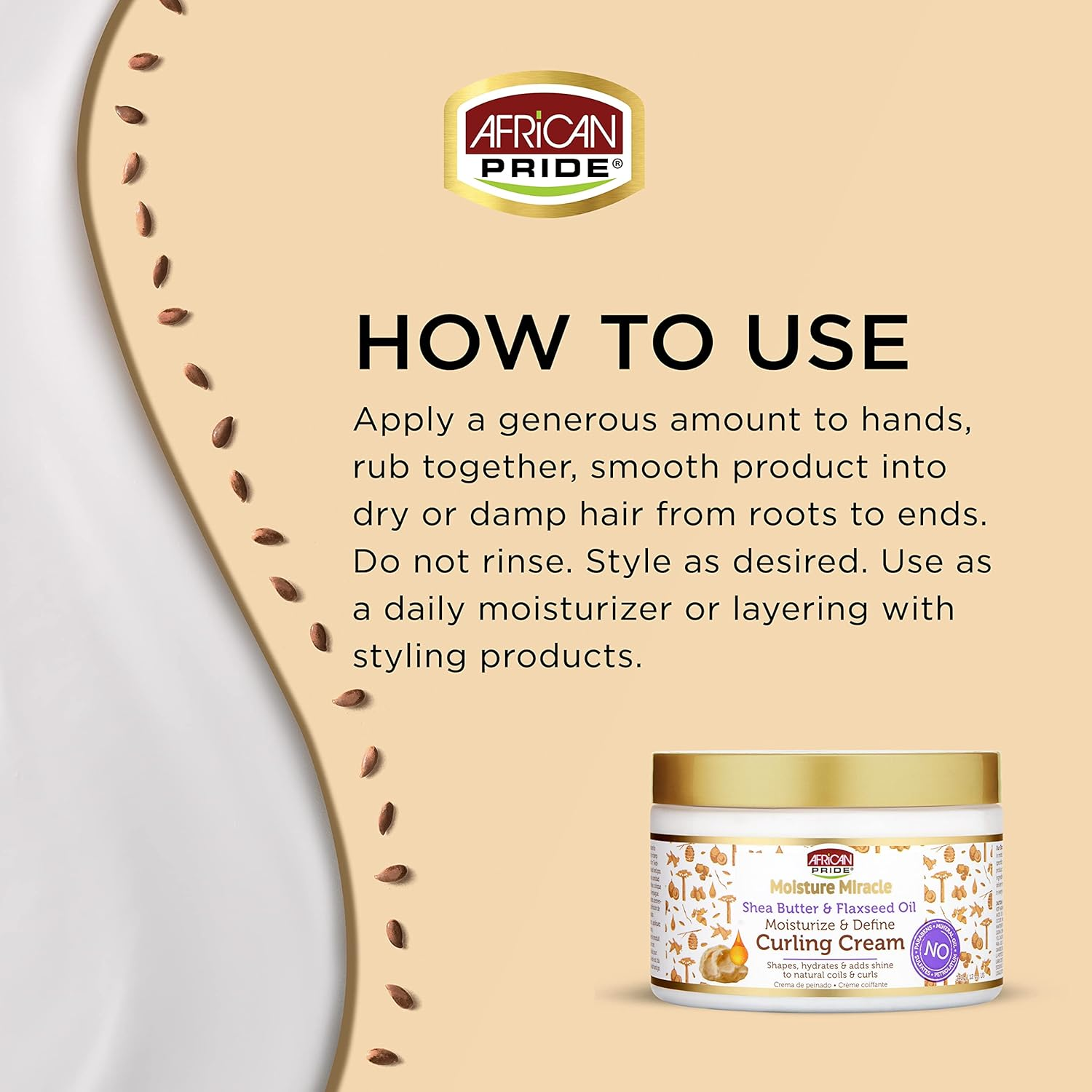 African Pride Moisture Miracle Curl Cream, Hydrate & Strengthen 12Oz (Pack of 1) image number 4