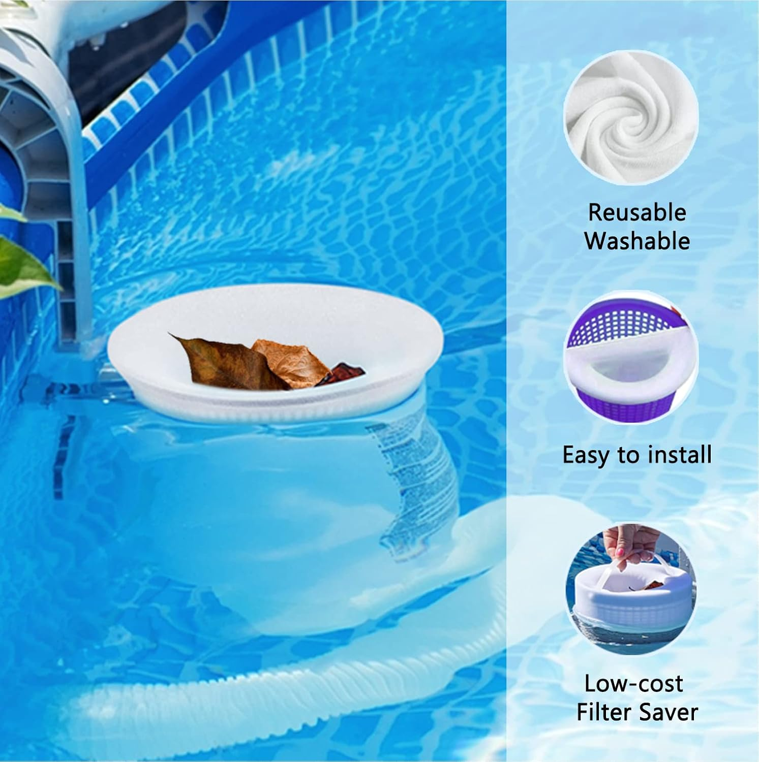 40 Pack Pool Skimmer Socks for Filters Baskets/Hot Tub Filter, Works Perfect with the Surface Skimmer for Inground and above Ground Pool, Swimming Pool Accessories for Adults Kids image number 6
