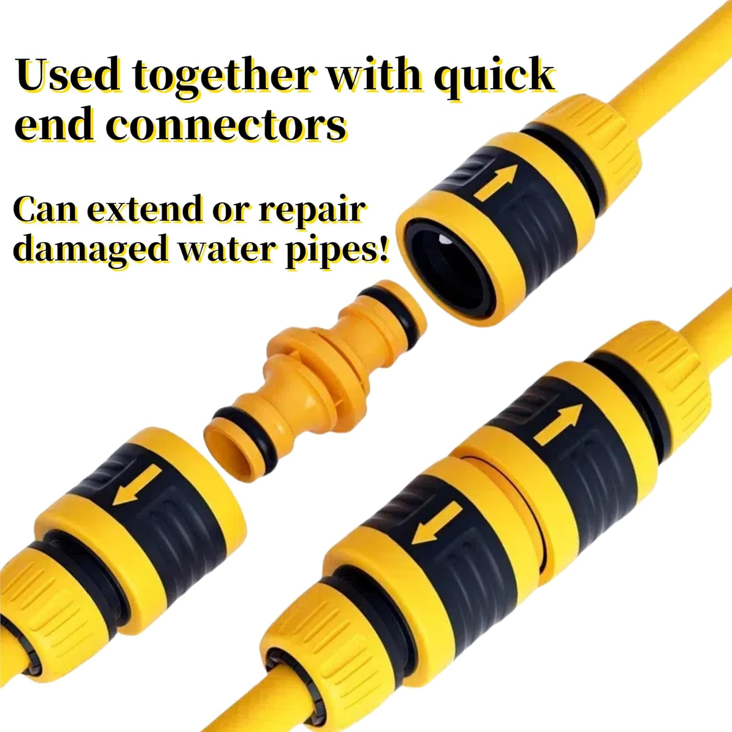 Garden Hose Connectors Set (Double Male Hose Connector（Yellow）) - 3/4 Inch Female Thread Quick Connector image number 4