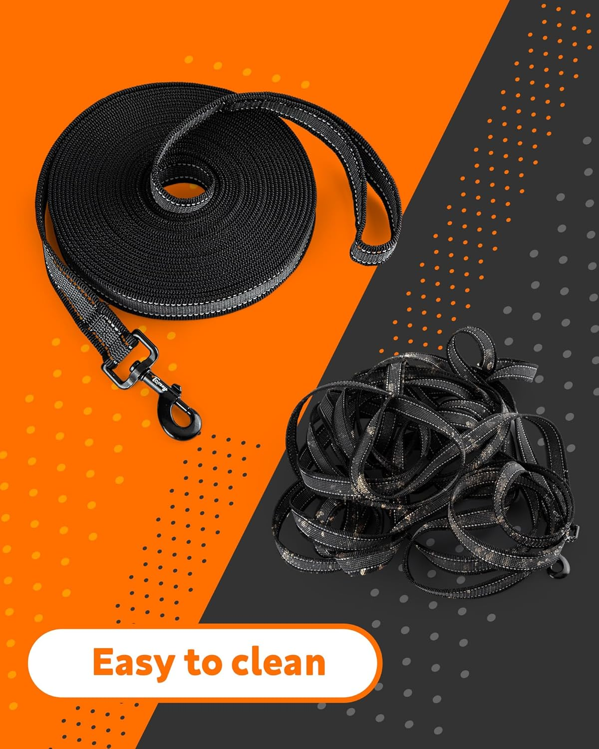 Toozey Dog Training Lead, 5M | 10M | 15M | 20M Adjustable Long Line Leash with Padded Handle and Storage Bag, Non-Slip and Robust Recall Lead for Tracking, Camping Play and Backyard - 10M