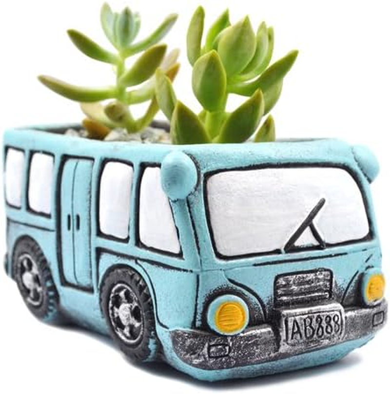 Cement Red Car Succulent Planter Flower Pots Succulent Plants Containers, Small Pot for Cactus Decor Planters for Indoor Plants
