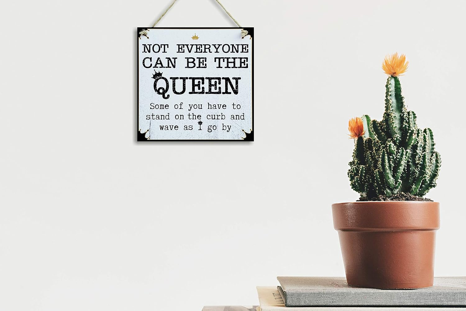 CARISPIBET Not Everyone Can Be the Queen | Home Decoration Sign Funny and Sassy Wall Art 8" X 8" image number 1